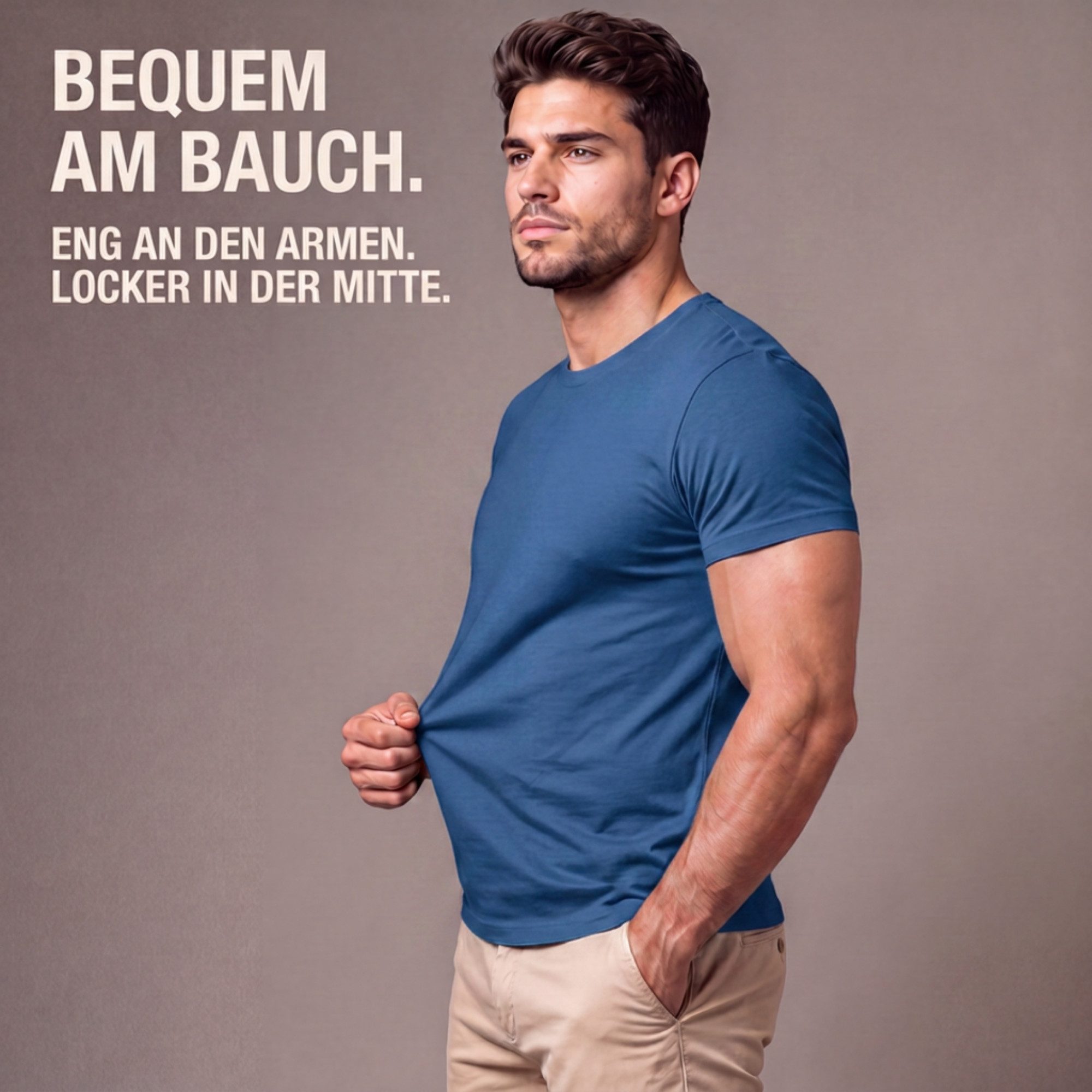 Sitztgut T-Shirt Soft Comfort – weich, körpernah an Brust und Armen, locker am Bauch (1-tlg) Körpernah an Brust und Oberarmen,locker am Bauch,knitterarm – Bild 2 von 5