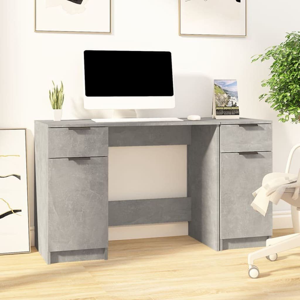 vidaXL Schreibtisch Schreibtisch mit Beistellschrank Betongrau Holzwerkstoff Betongrau | Betongrau