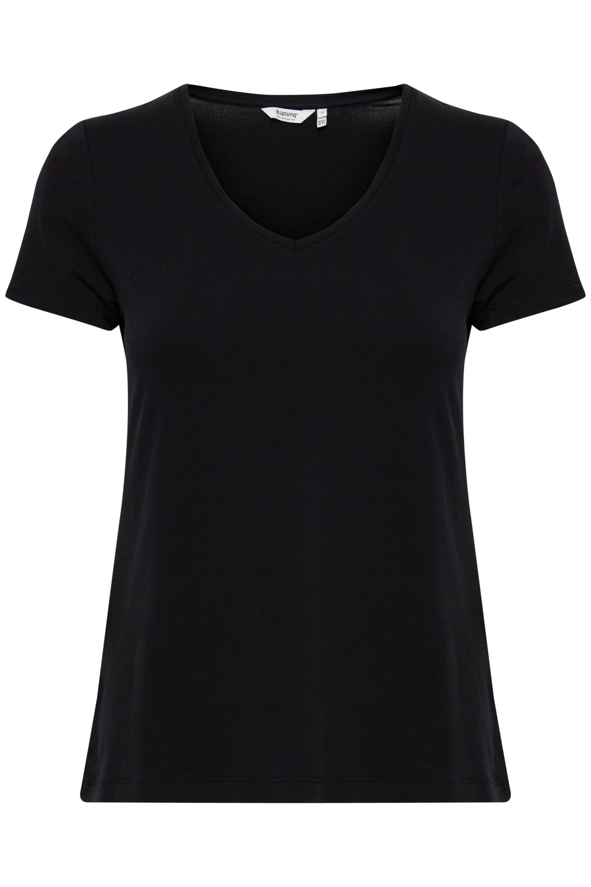 Black BYREXIMA -20807597 mit V-Ausschnitt T-Shirt TSHIRT T-Shirt b.young V-NECK (80001)