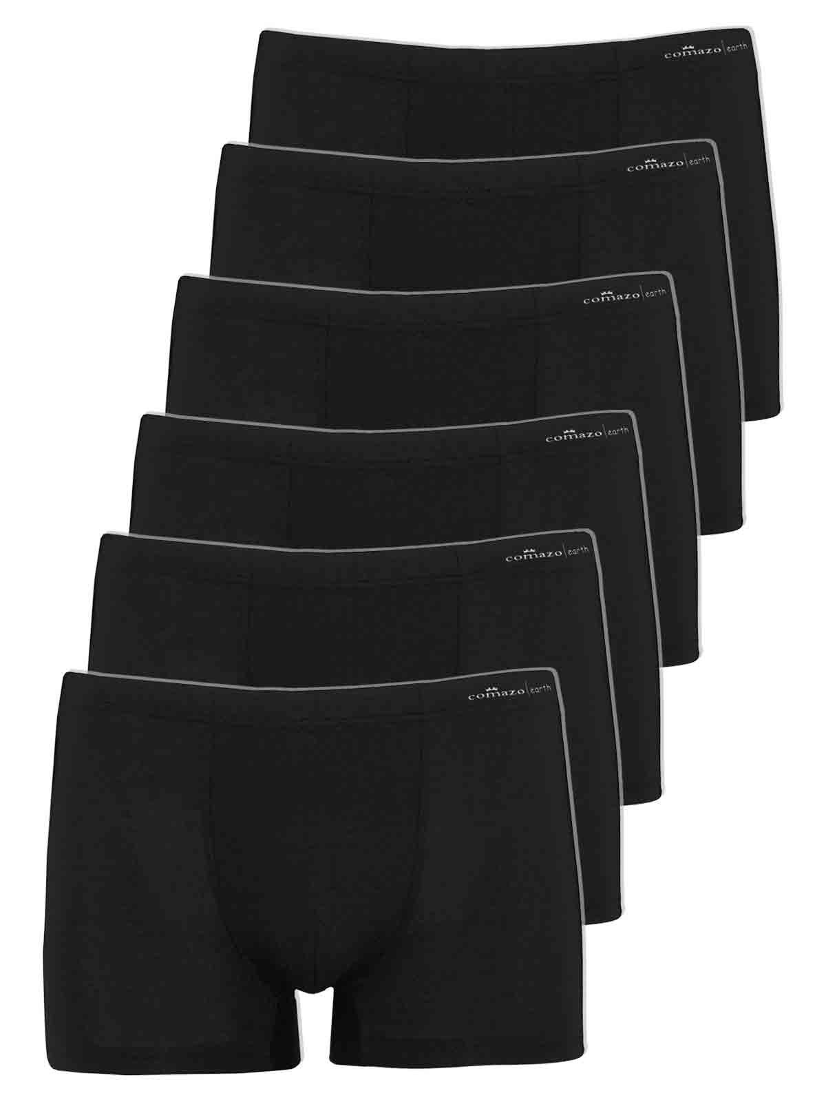 COMAZO Retro Pants 6er Pack Herren Pants ohne Eingriff (Packung, 6-St) Vegan schwarz