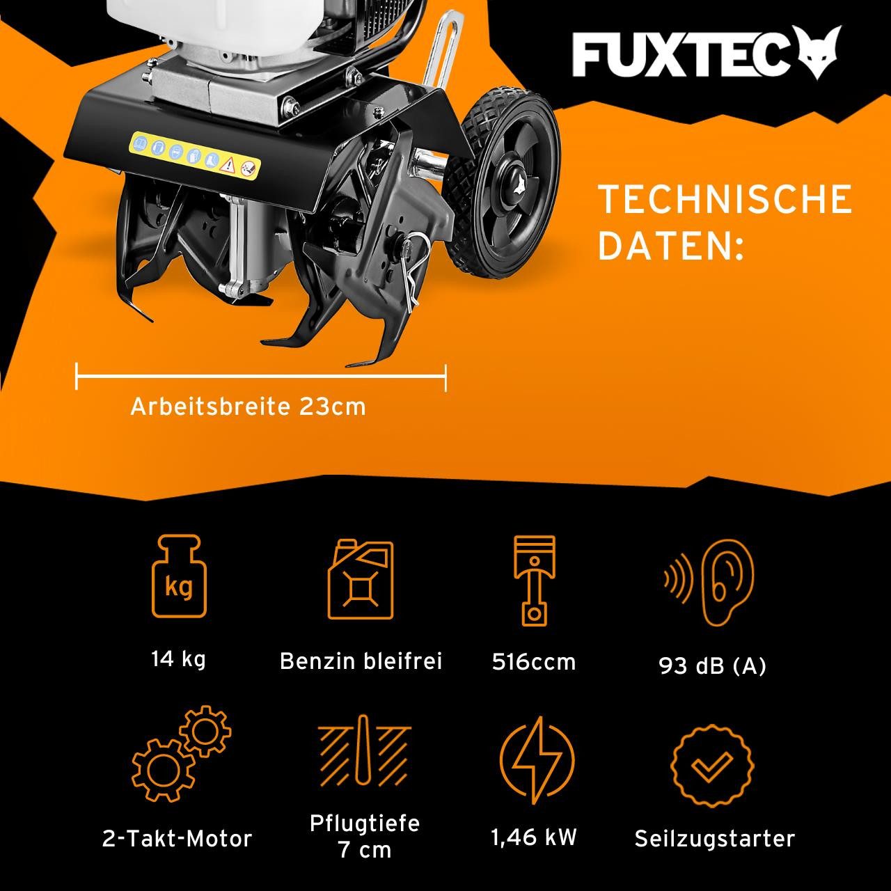 FUXTEC Benzinmotorhacke FX-AF152, 23 cm Arbeitsbreite, günstig online kaufen