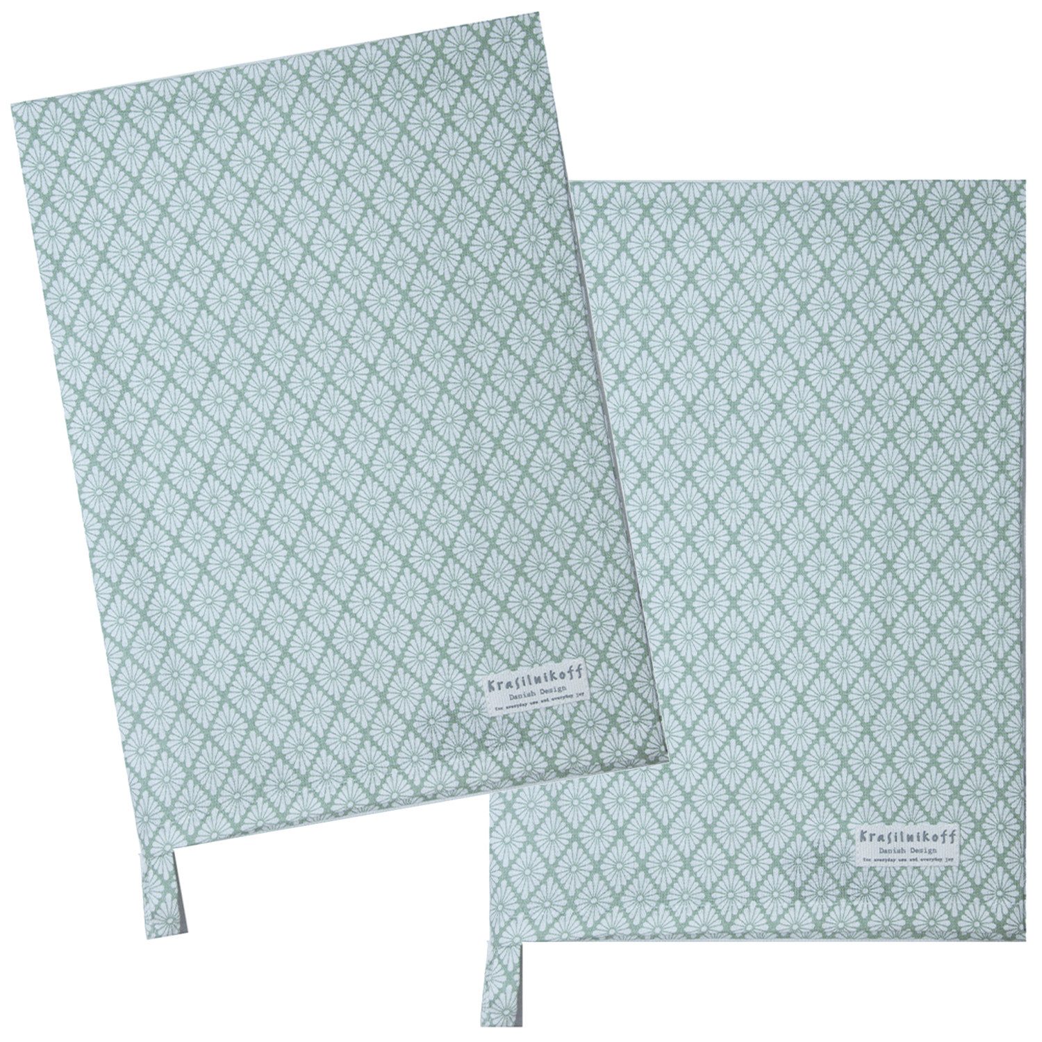 Krasilnikoff Geschirrtuch Biscuit, (2-tlg., 2-teilig), Geschirrtücher ca.50x70cm Baumwolle