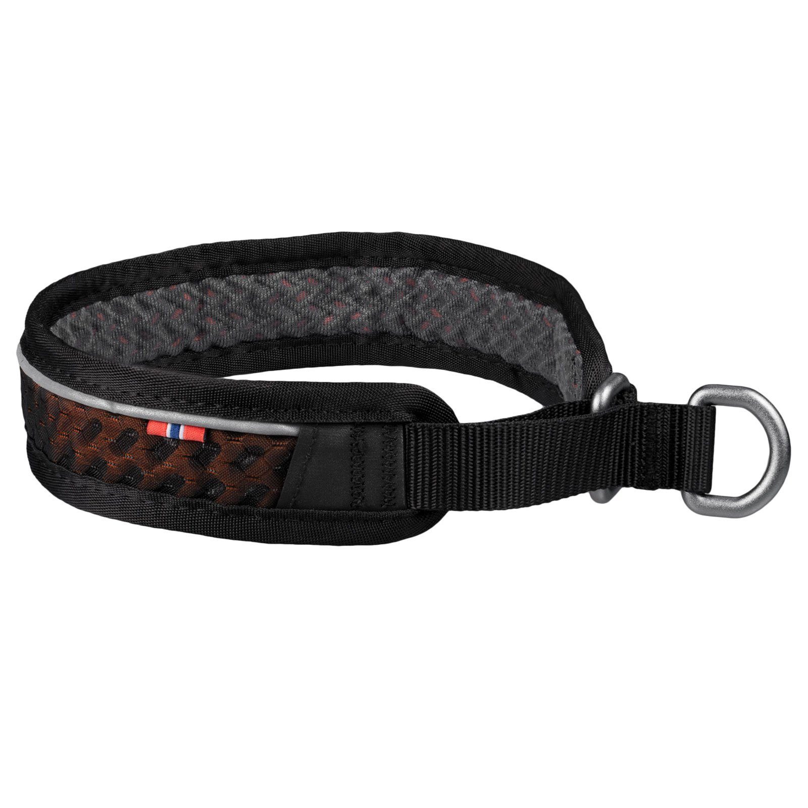 Non-stop dogwear Hunde-Halsband ROCK Collar 3.0. orange, HexiVent, Hypalon-Verstärkung, Aluminum D-Ring, Nylongurtband, Funktionelles Hundehalsband mit Zugstopp-Funktion