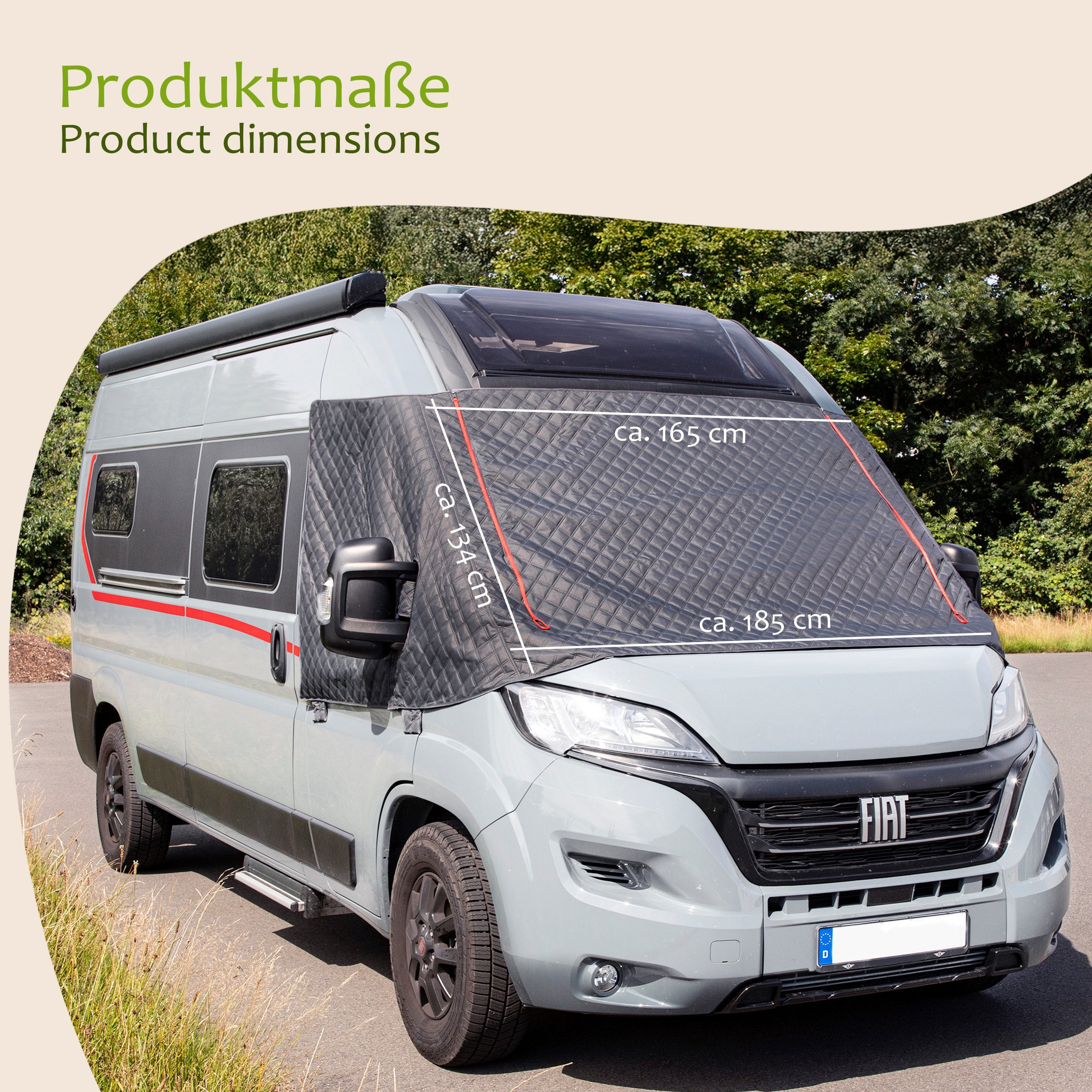 ONVAYA Wohnmobilschutzhülle ǀFrontscheibenabdeckung für Fiat Ducato X290 ab 2014