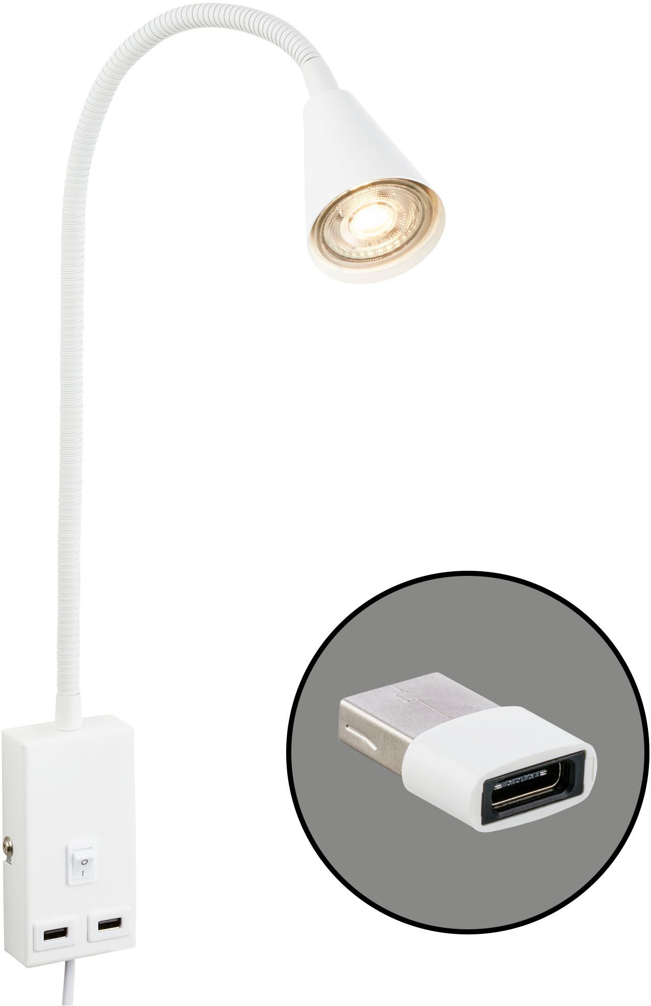 Briloner Leuchten Nachttischlampe JUSTRA Tischlampe