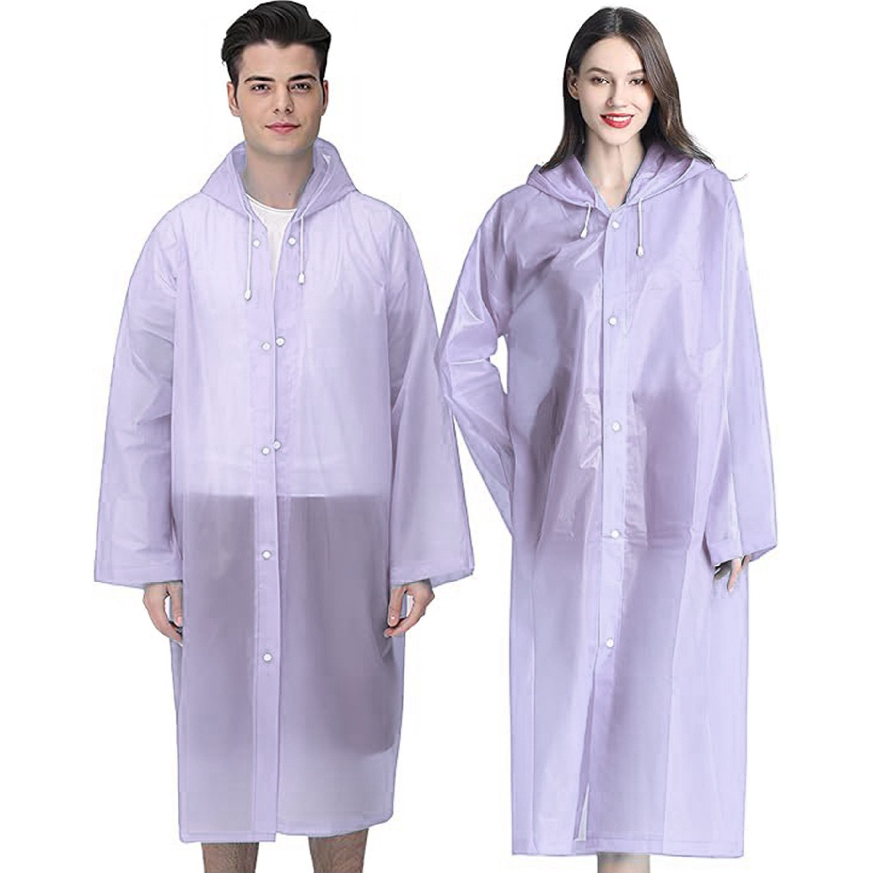 Mutig Regenmantel 2 Stück Unisex Regencape, Regenponcho Regenjacke mit Kapuze (wasserdicht und wiederverwendbar, tragbar für Damen und Herren) für Wandern, Camping, Fahrrad, Festival, Angeln und Reisen Outdoor