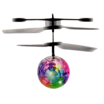 EAXUS Spielzeug-Hubschrauber 2x Infrarot LED Fliegender Heli Ball Hubschrauber Kugel Heliball Kugel Helikopter, mit LED Beleuchtung, Selbstfliegend