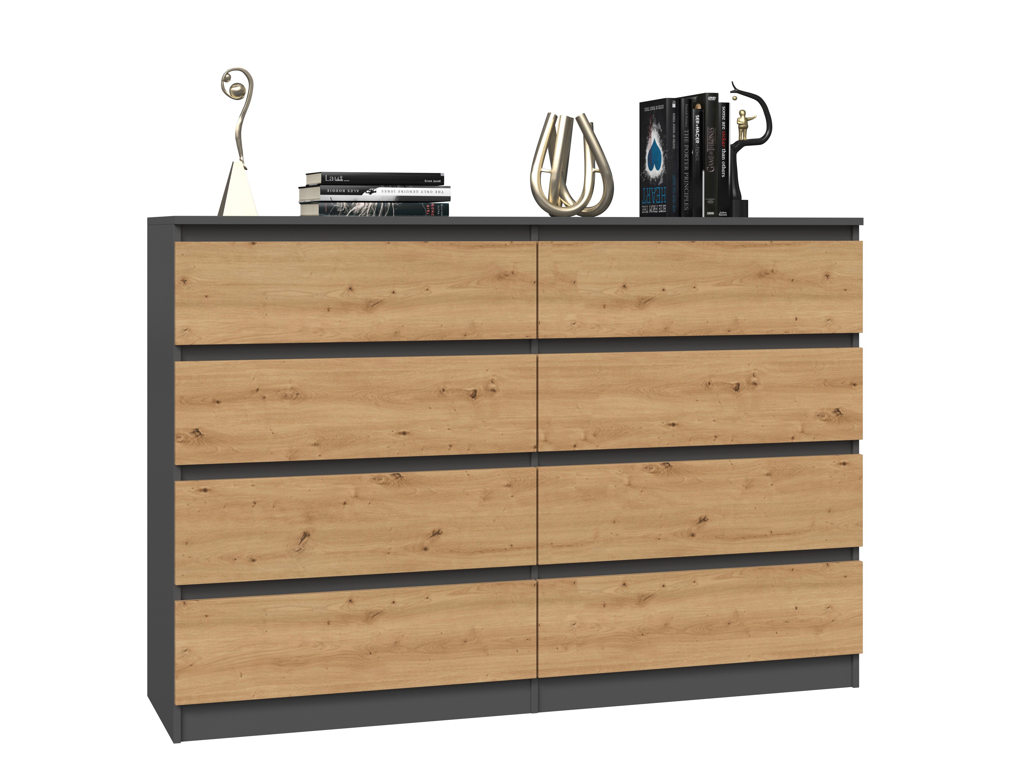 Raumhirsch Furniture Kommode Sideboard 140 cm breit (Maße 40 x 140 x 97 cm, 8 Schubladen), verschiedene Farben & Größen