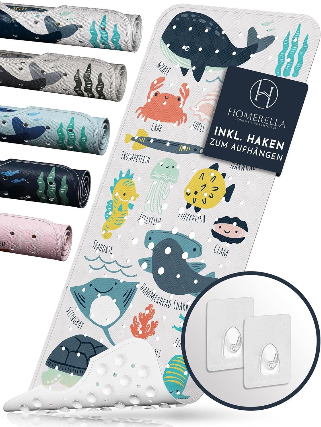 Homerella Badematte rutschfest Kinder - 100% BPA frei Inkl. 2 Haken zum Auf günstig online kaufen