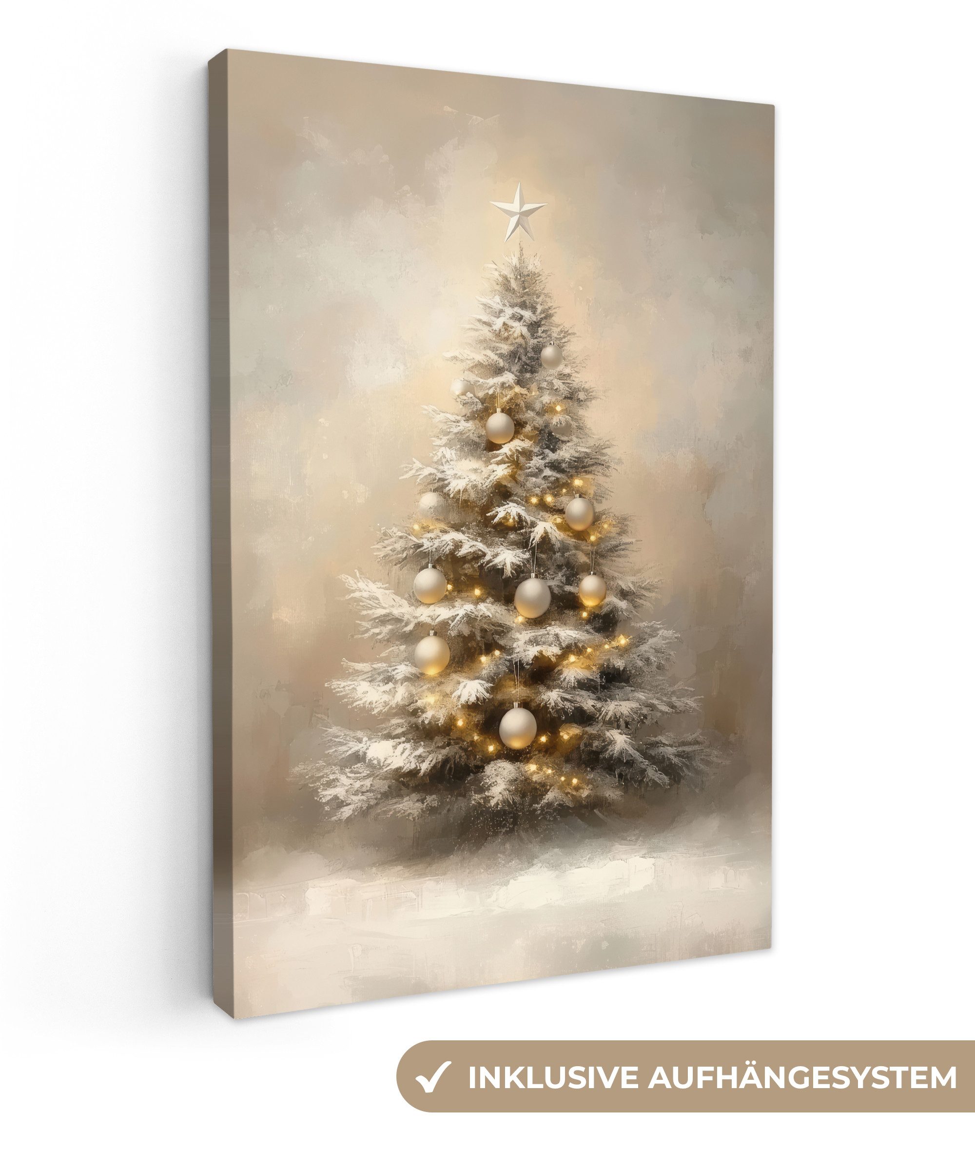 OneMillionCanvasses® Leinwandbild Weihnachten - Weihnachtsbaum - Schnee - K günstig online kaufen