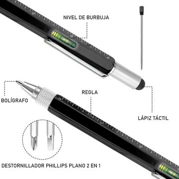 Avisto Kugelschreiber 6 In1 Engineer Pen Multi-Tool Kugelschreiber Geschenk-Set