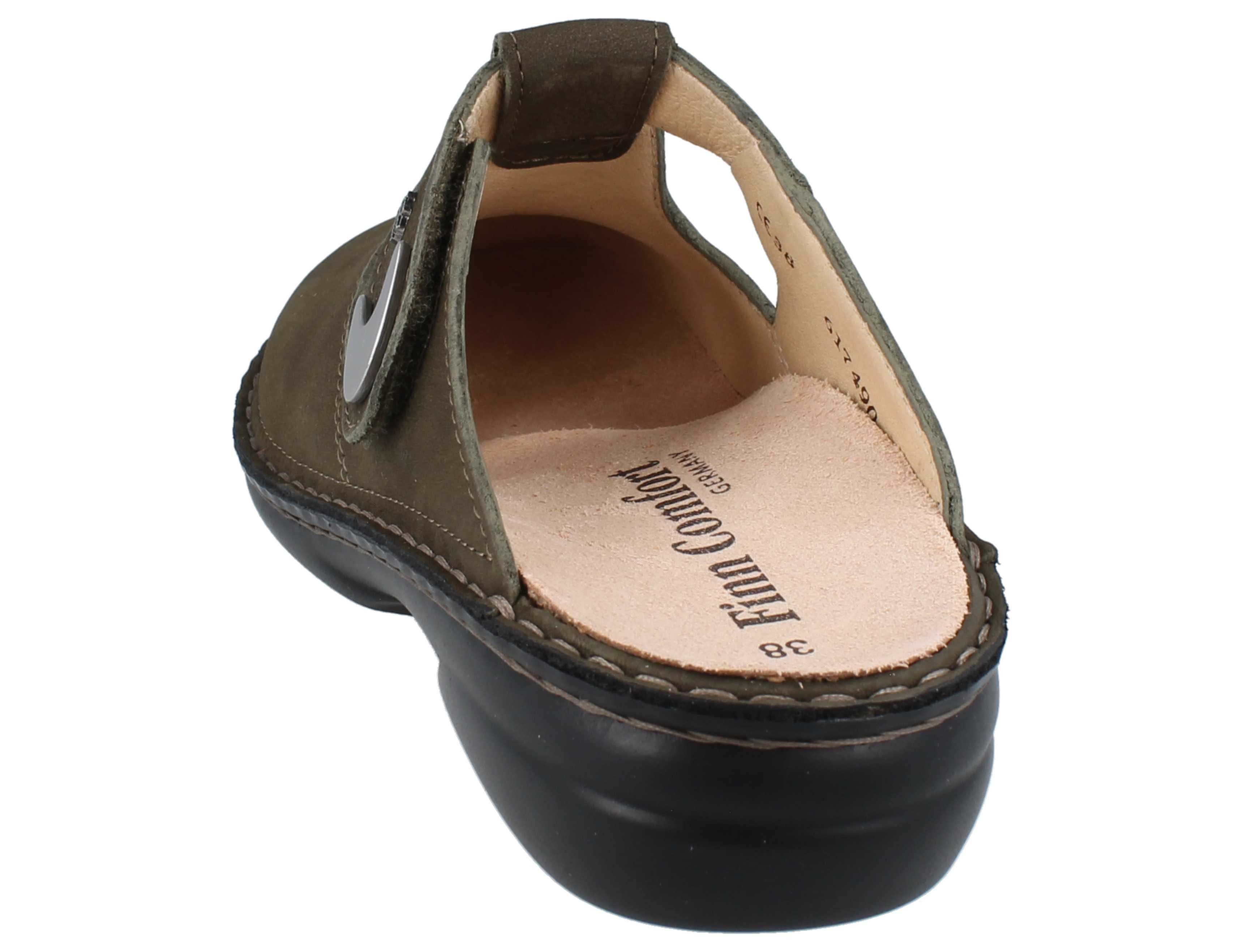 Finn Comfort FINN COMFORT Belem Damen Clogs oliv grün Nubukleder - Größe: 38 Clog Wechselfußbett