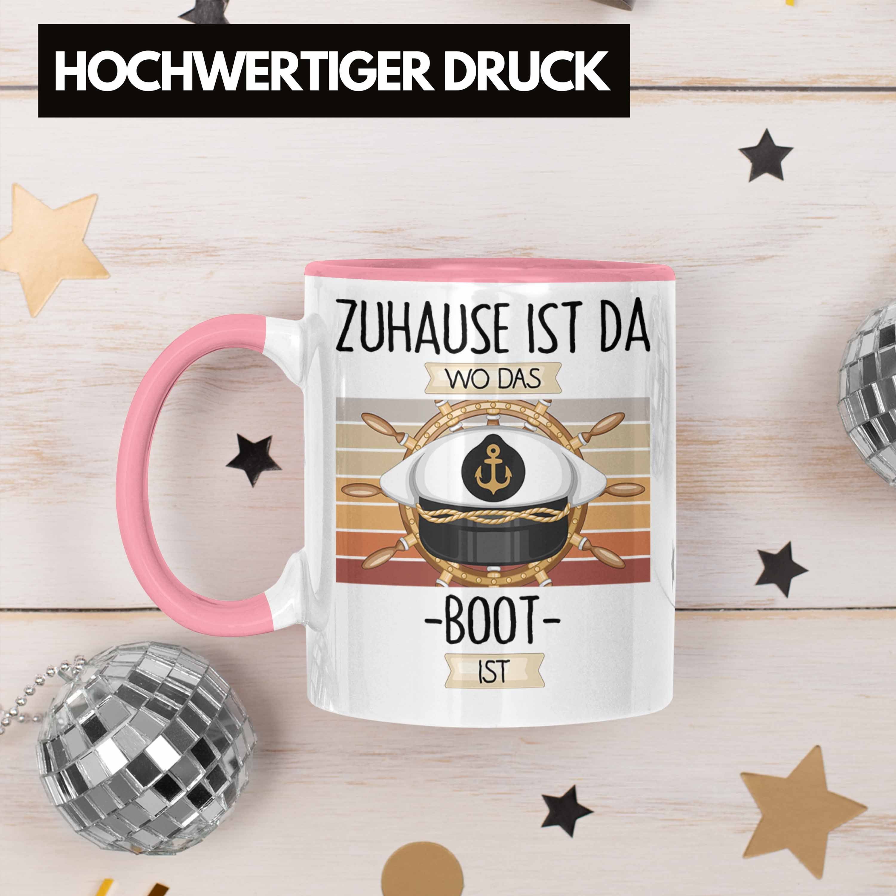 Geschenk Geschenkidee Zuhause Spruch Ist Tasse Da Kapitän Lustiger Trendation Wo Tasse Rosa