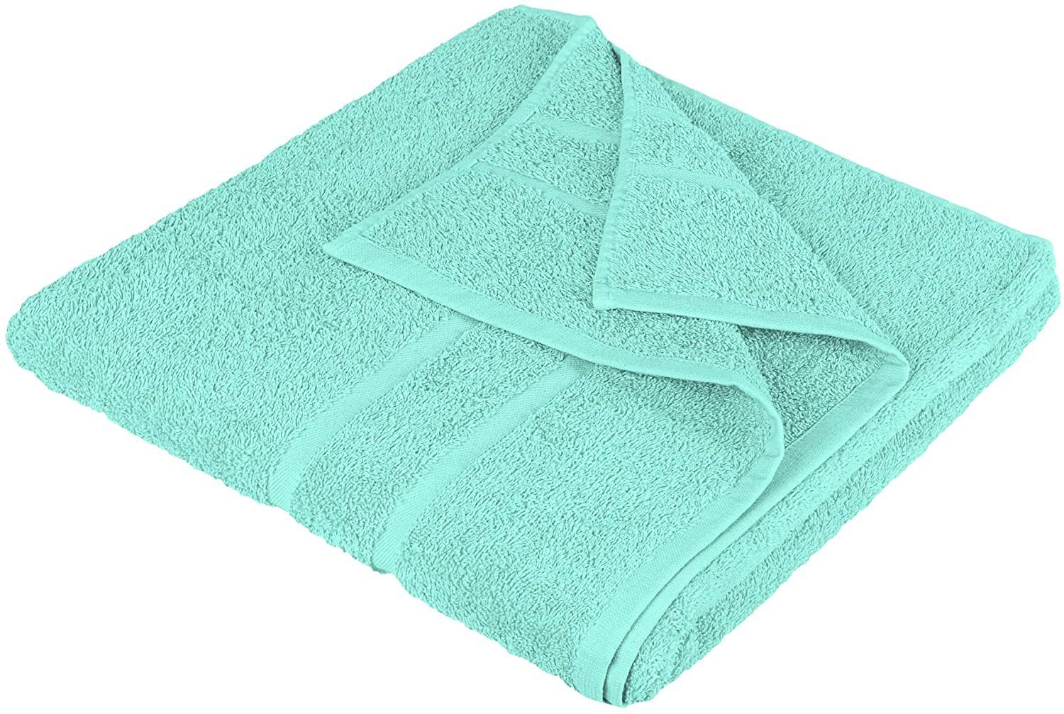 StickandShine Handtuch Set 2x in Handtücher 100% GSM 6er 2x Mint 500 (6 verschiedenen Gästehandtuch Duschtücher Handtuch Teilig) 2x als Frottee Farben SET Baumwolle 500GSM Pack, Baumwolle 100