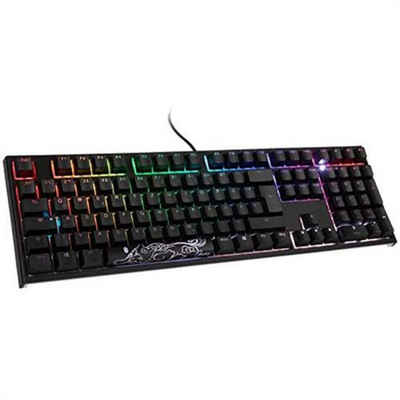 Ducky ONE 2 Backlit PBT MX-Speed-Silver Gaming-Tastatur (Deutsches Layout, RGB-LED, USB-Kabel Typ-C, schwarz/weiß)