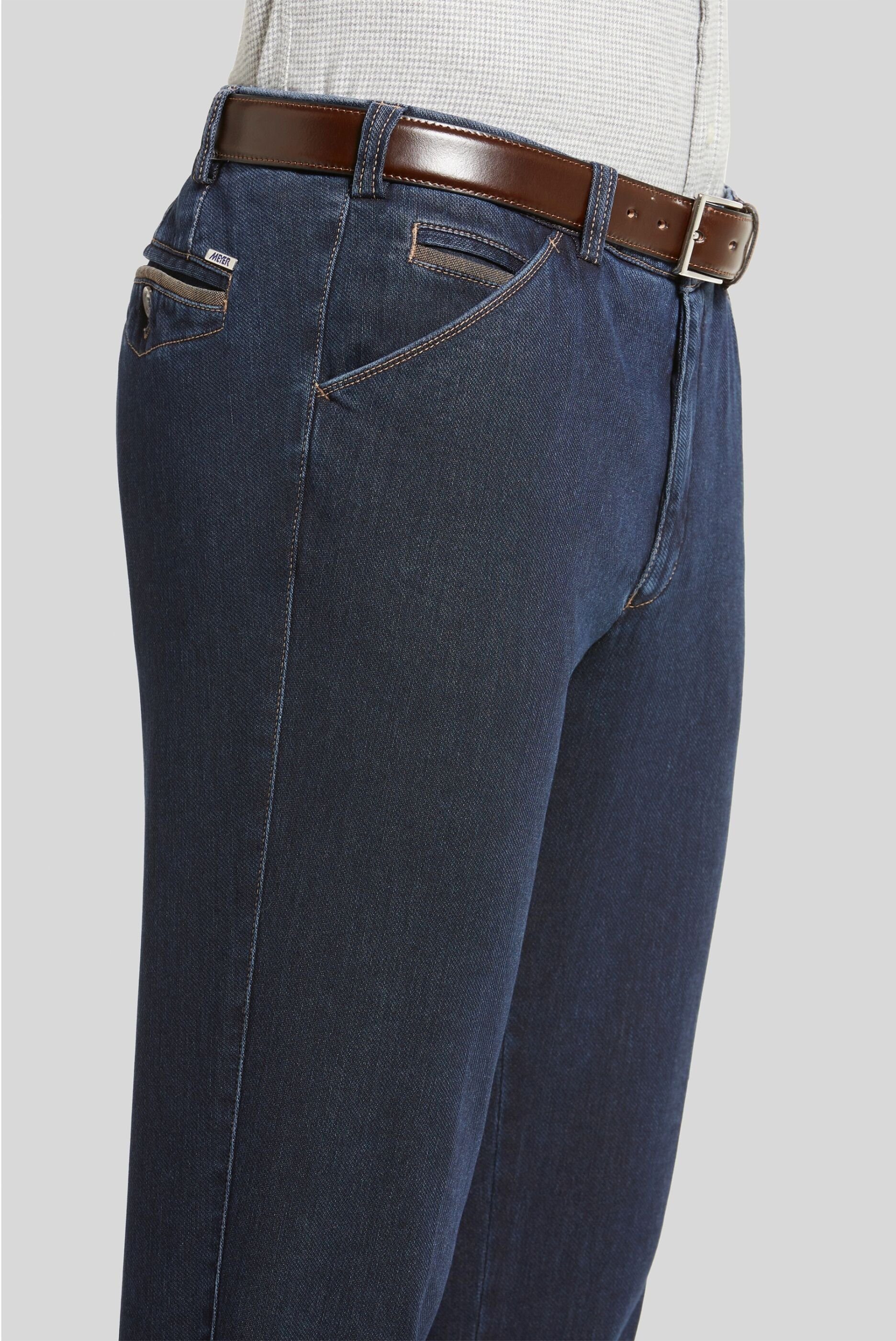 Chicago Two-Tone-Denim in Straight-Jeans MEYER camel