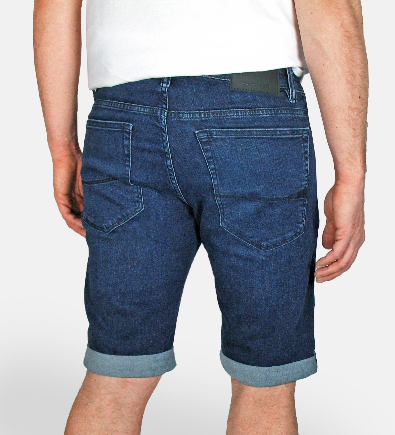 Pierre Cardin Bermuda Dark Stretch-Denim Blue Jeansshorts Fashion