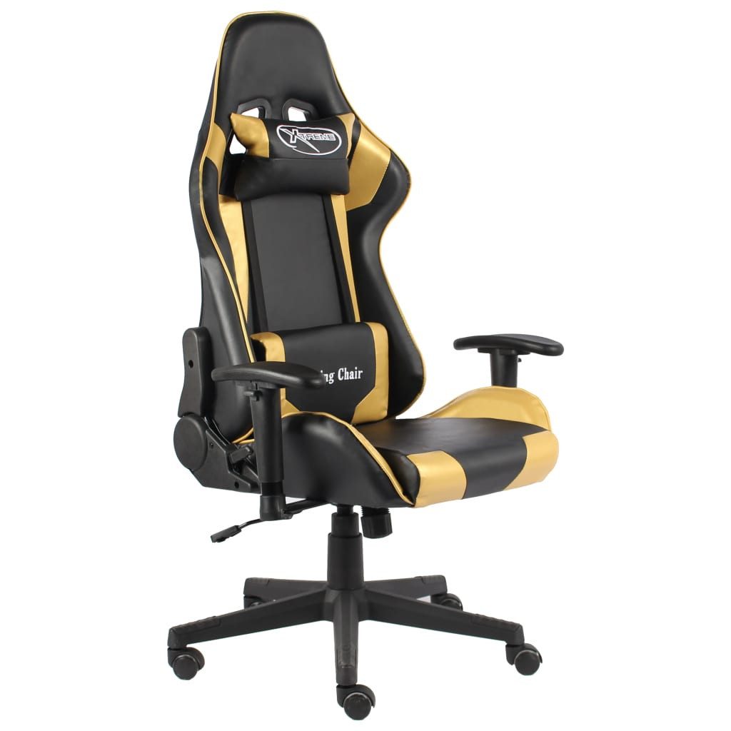 vidaXL Gaming-Stuhl Gaming-Stuhl Drehbar Golden PVC (1 St)