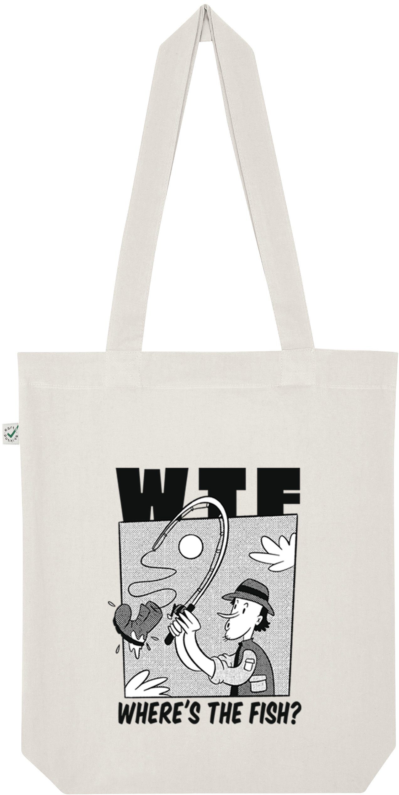 Youth Designz Tragetasche WTF Fish? Jutebeutel Tasche Lange Henkel, mit trendigem Print