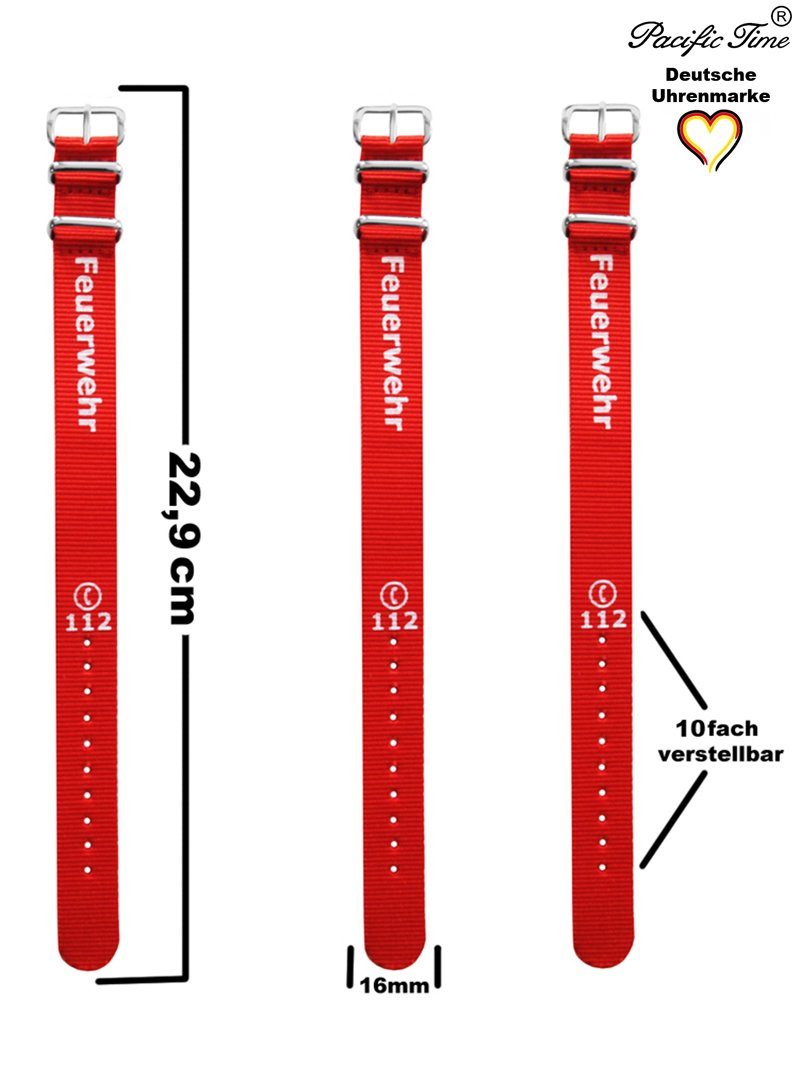 Pacific Time Quarzuhr Kinder Armbanduhr Feuerwehr Wechselarmband, Mix und Match Design - Gratis Versand – Bild 5 von 5