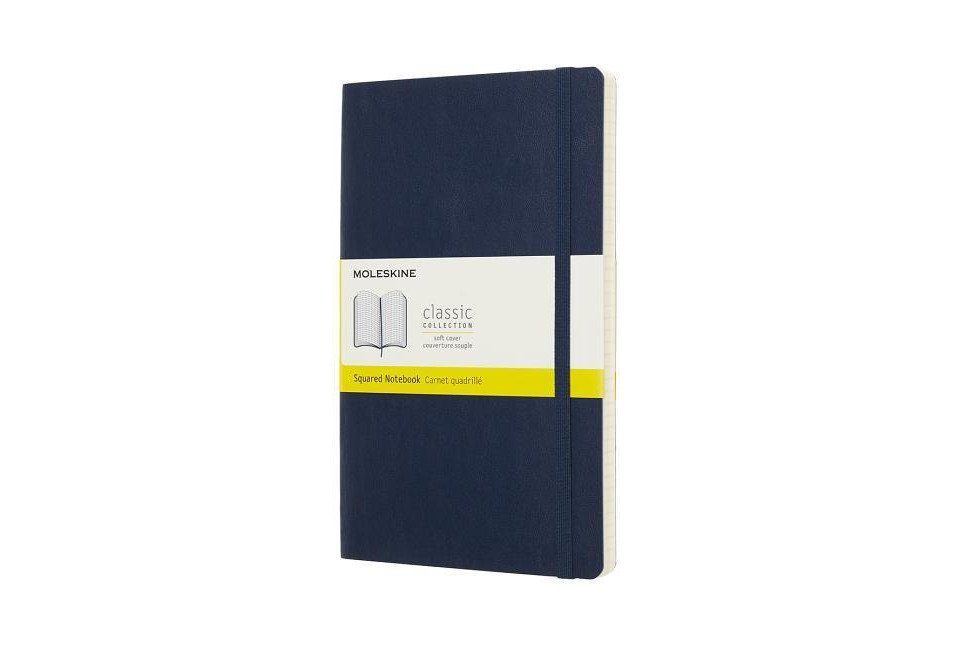 MOLESKINE Large Sapphire Blue Notebook Soft Moleskine Notizbuch Squared