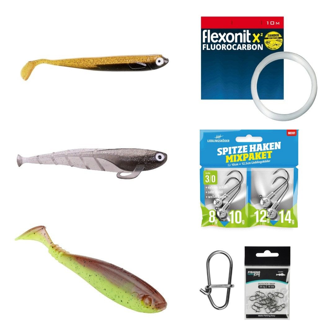 Stollenwerk Spinnrute, Basic Spinnruten-Set Barsch mit geflochtener Schnur