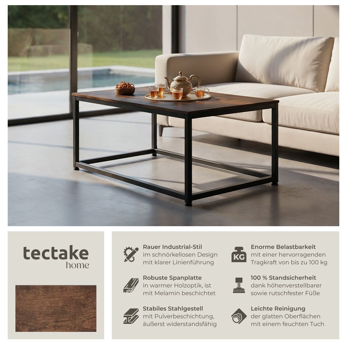 tectake Couchtisch Lynch (1-St., 1 tlg), günstig online kaufen