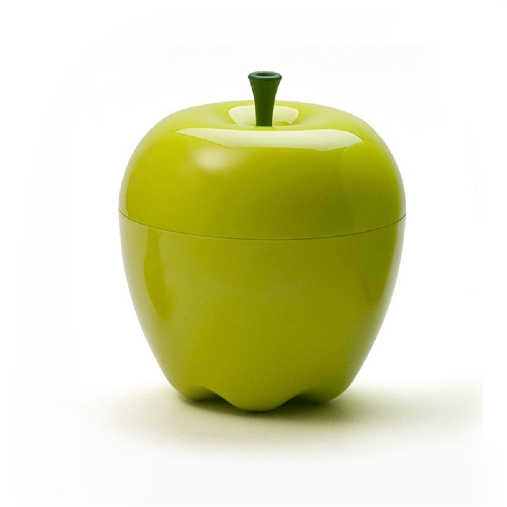 Qualy Design Aufbewahrungsbox Happle (Kunststoff, grün, 1 St., Apfel), ca. Ø 30 x 35 cm, ca. 3,5L