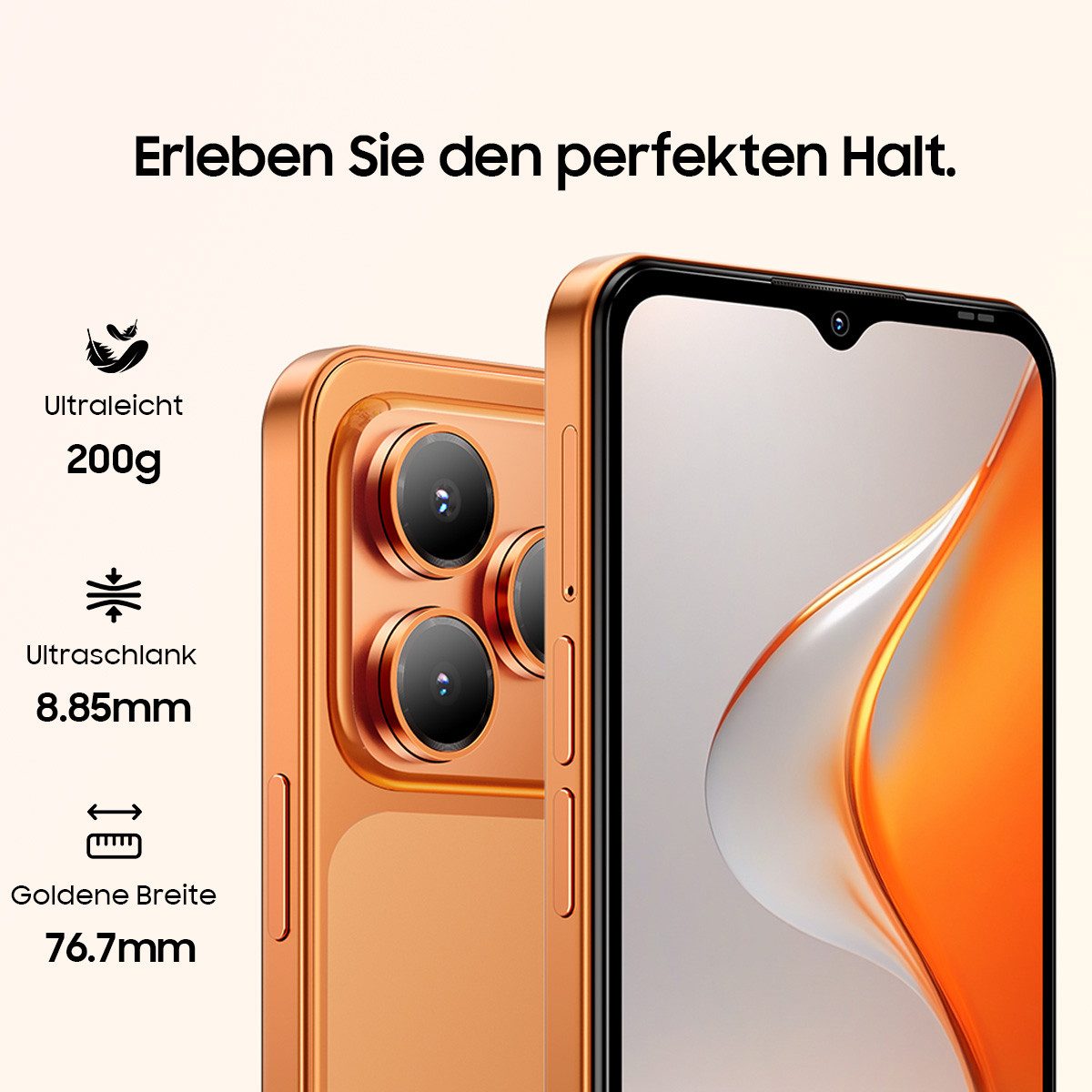 blackview WAVE 6.56 Zoll 128GB Handy incl. R50-Uhr Android 16 Smartphone (6,56 Zoll, 128 GB Speicherplatz, 32 MP Kamera, 5000mAh Simlockfreie Handy, 32MP+13MP KI Kamera, 4G Dual SIM/Face ID)