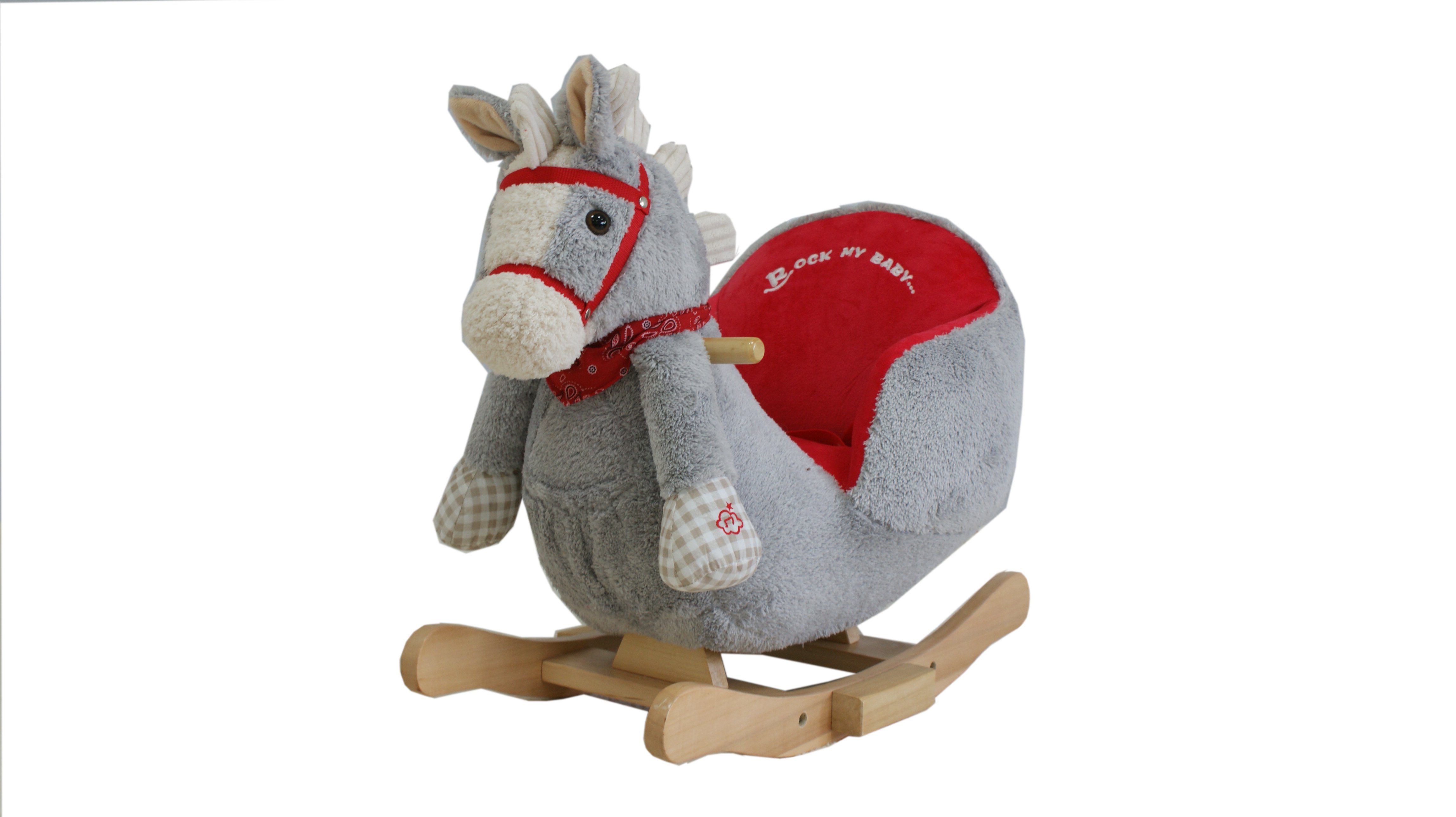 Sweety-Toys Schaukelpferd Sweety Toys 7059 Schaukelpferd PIPPER grau mit ro günstig online kaufen
