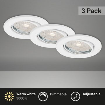 Briloner Leuchten LED Einbauleuchte 7256-036, LED wechselbar, Warmweiß, weiß, GU10, Einbaustrahler, Einbauspot