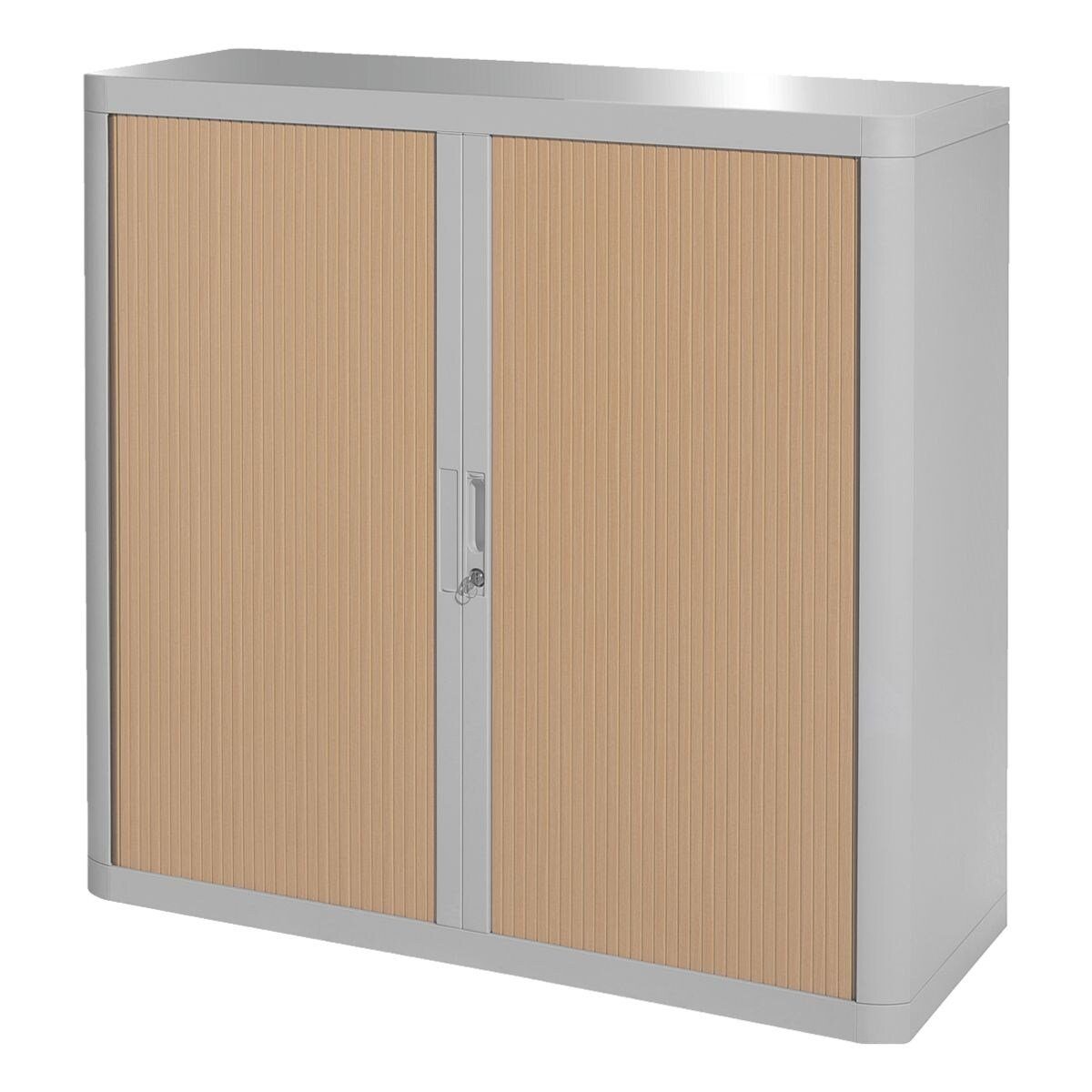 EASYOFFICE Rollladenschrank easyOffice Korpus grau, Lamellen farbig, Griff farbig