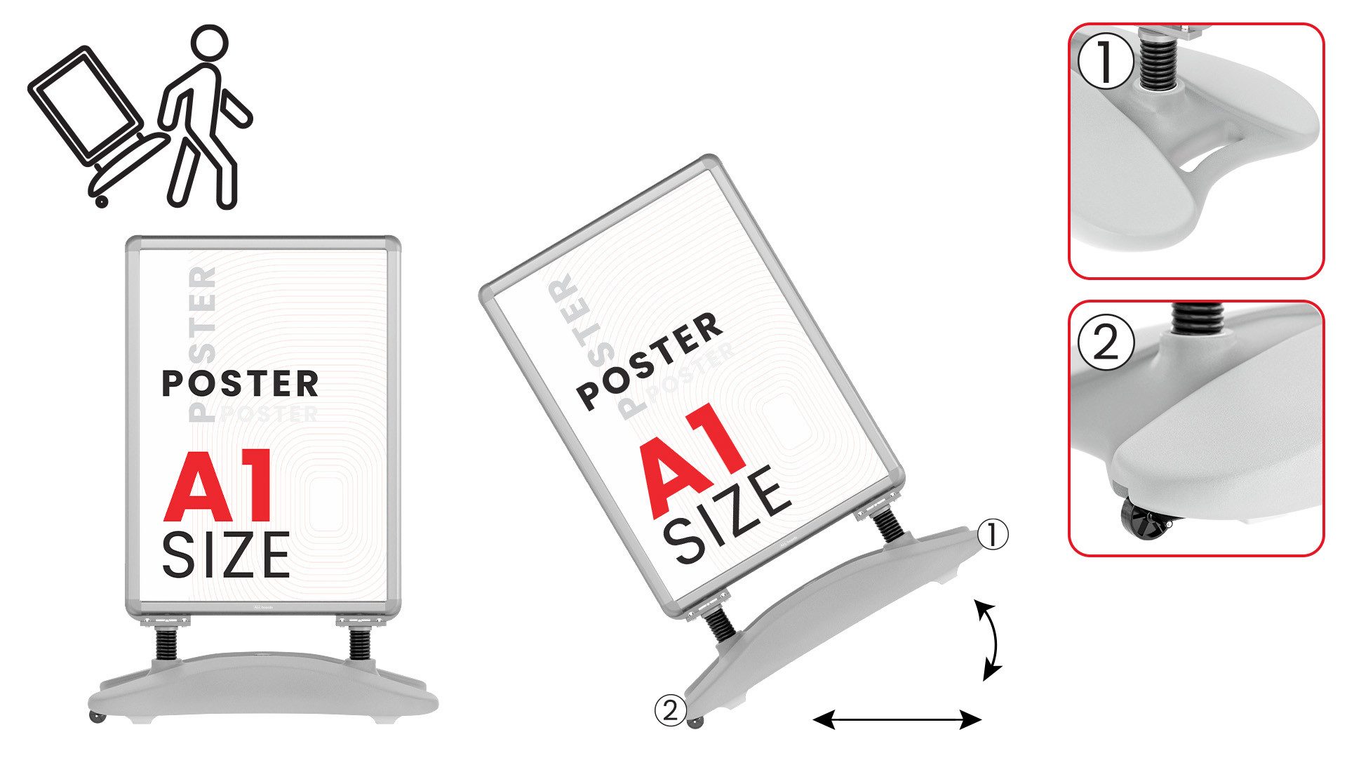 ALLboards Einzelrahmen ALLboards Kundenstopper A1 Waterbase – Aluminiumrahm günstig online kaufen