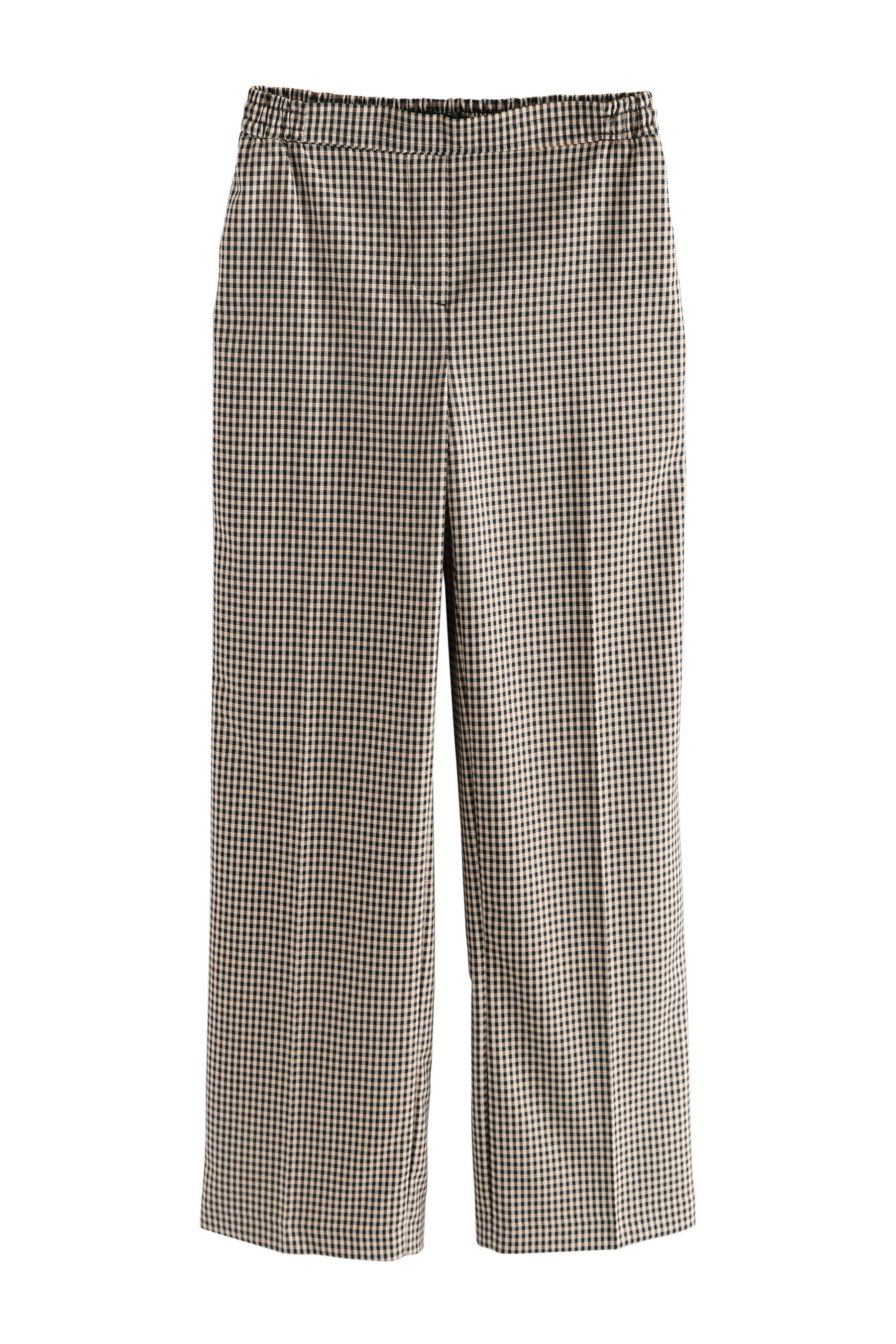 Next Palazzohose Tailored Fit karierte Trainingshose, weites Bein (1-tlg)