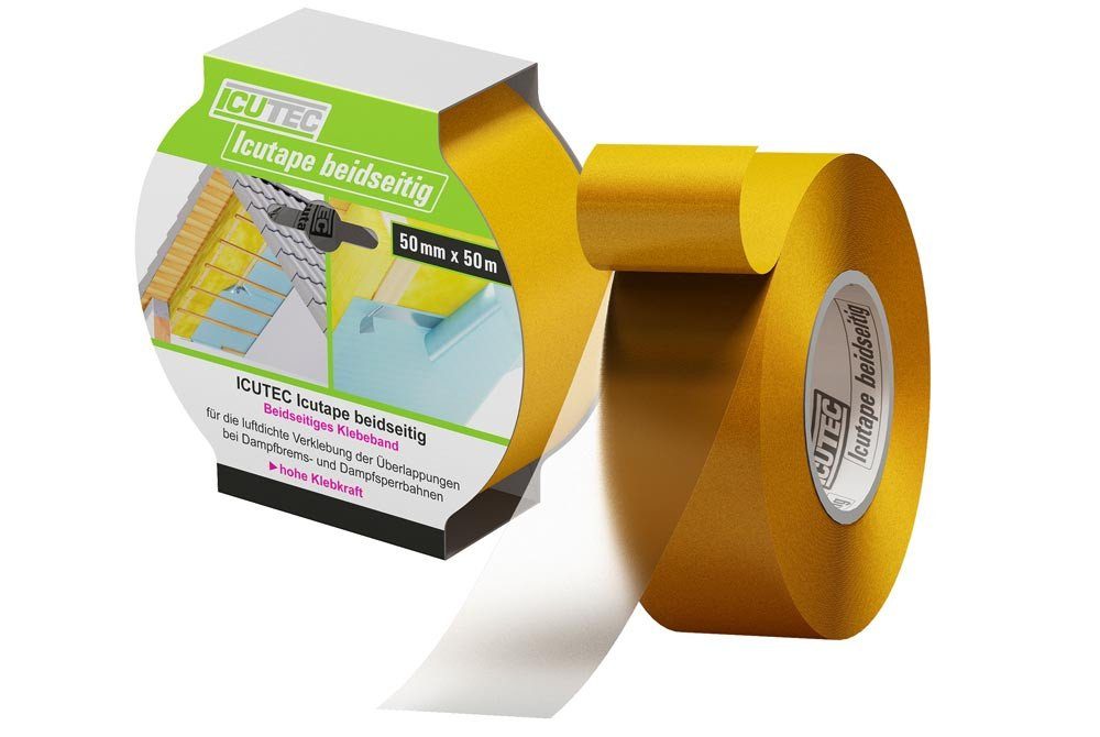 Dämmstoffdübel ICUTEC Klebeband Icutape beidseitig 50 m x 5 cm
