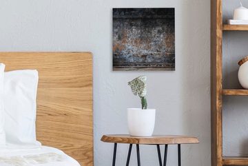 OneMillionCanvasses® Leinwandbild Eisen - Vintage - Rost - Grau - Braun - Abstrakt, (1 St), Leinwand Bilder für Wohnzimmer Schlafzimmer