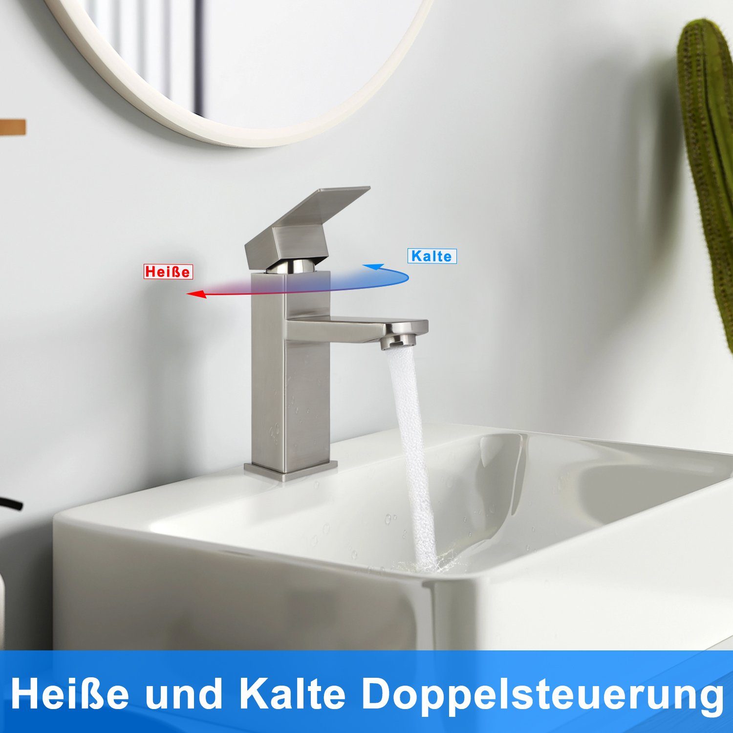 ZMH Waschtischarmatur Wasserhahn bad Hochdruck Edelstahl günstig online kaufen