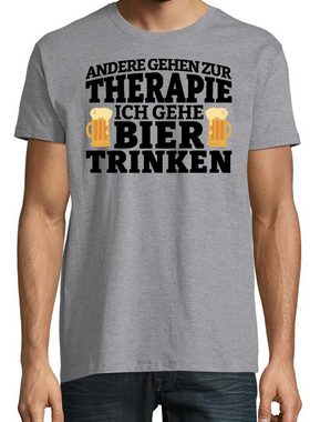 Youth Designz T-Shirt Bier Therapie Herren Shirt mit Lustigem Bier Spruch