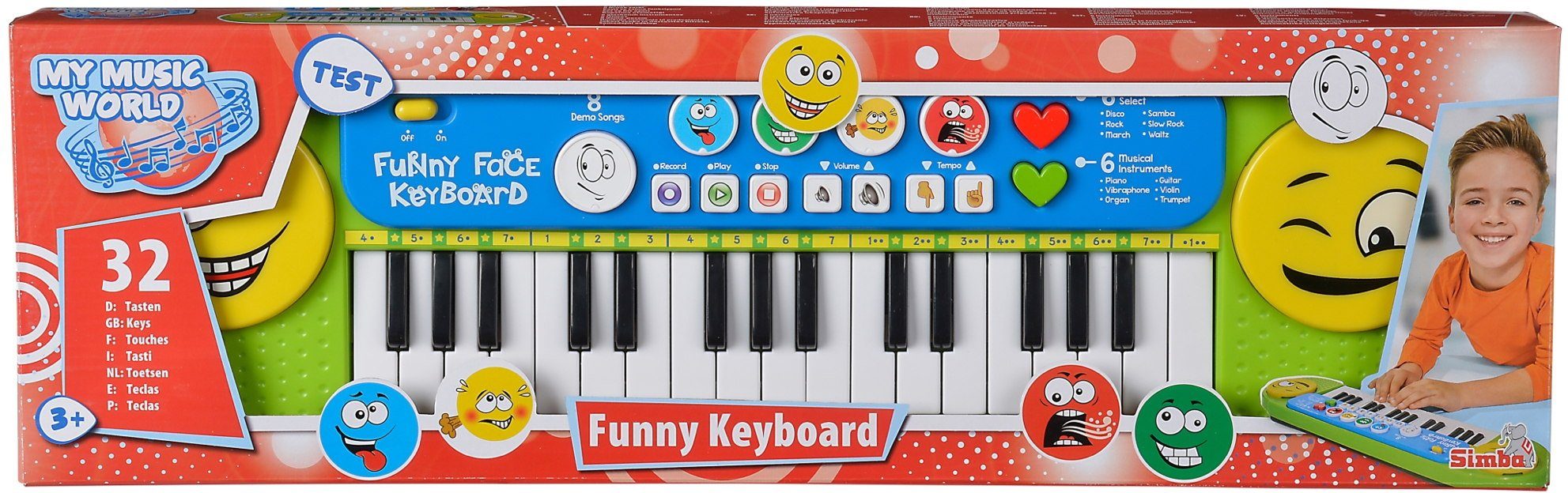 SIMBA Spielzeug-Musikinstrument Spielzeug Spielwelt Musik My Music World Funny Keyboard 106834250