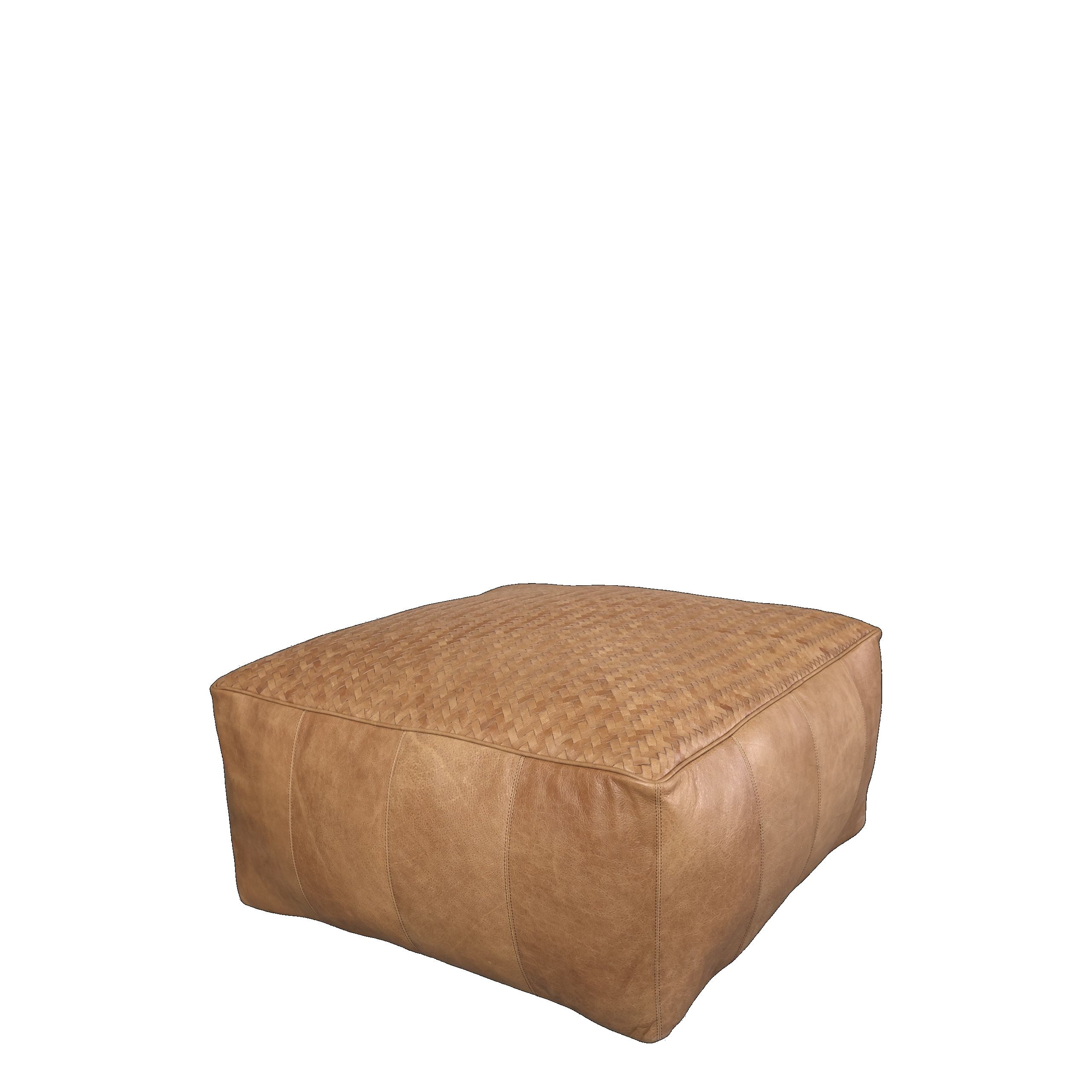 Chic Antique Sitzsack Retro Lounger Sessel Alexandre und Sitzhocker Echtleder