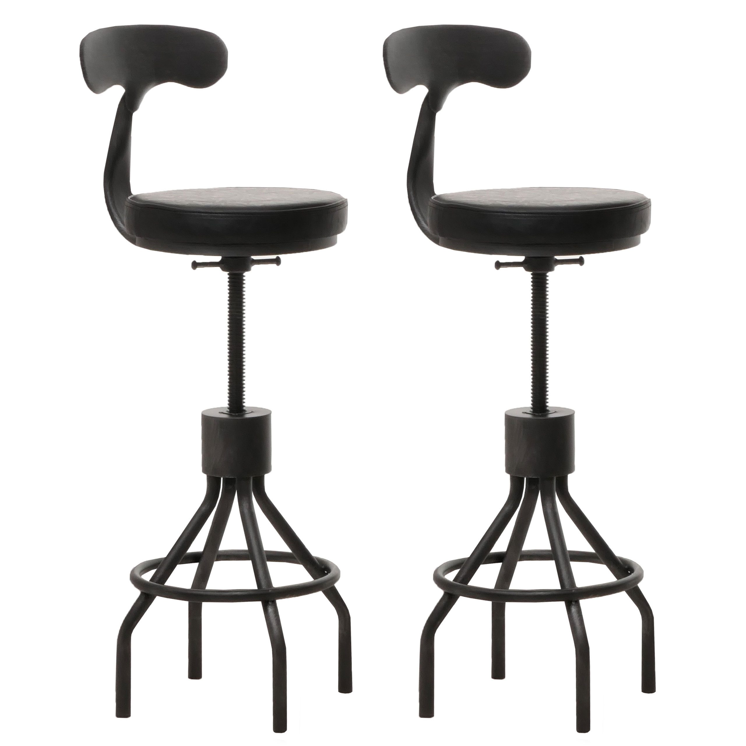MCW Barhocker MCW-N22 (Set, 2er), Inklusive Fußablage und Fußbodenschoner