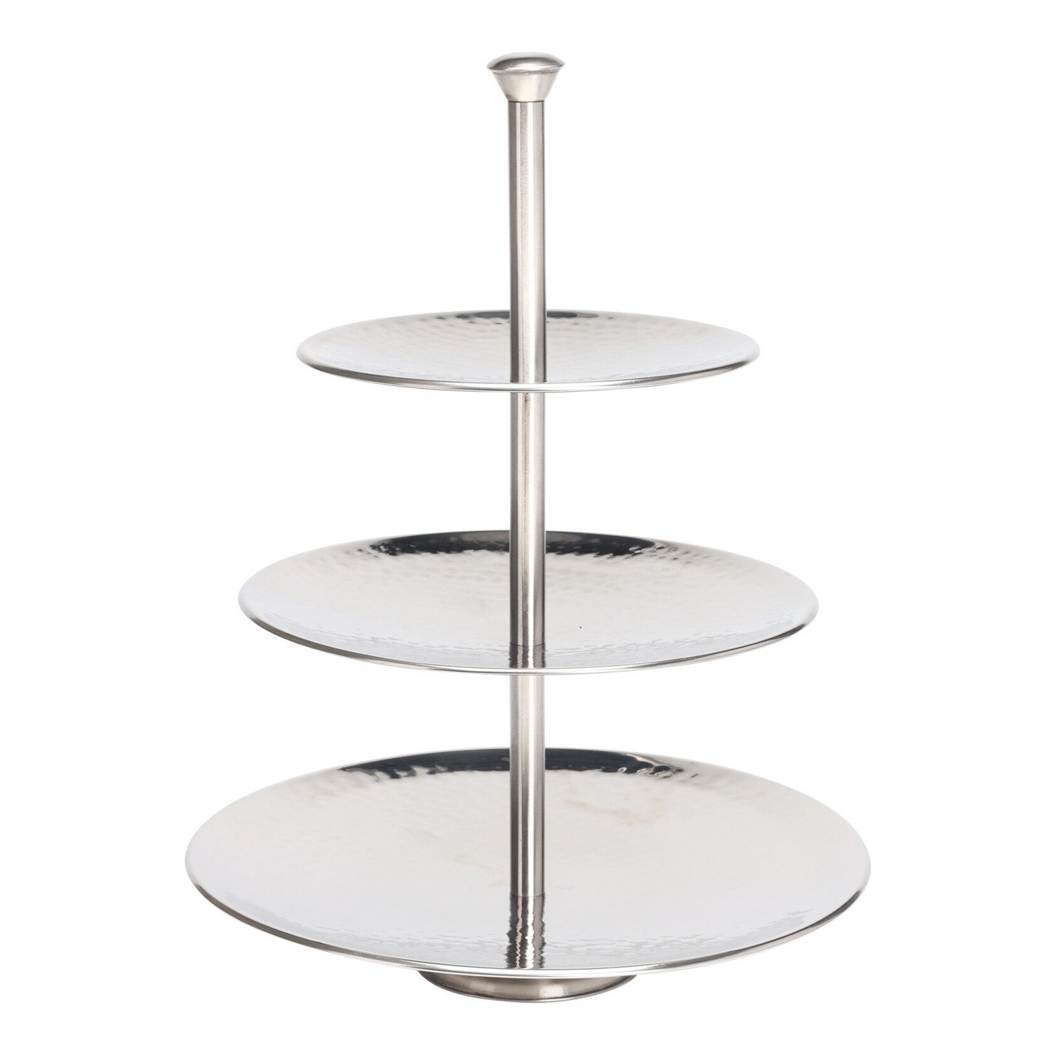 Mojawo Dekoschale Runde Metall-Etagere Servierregal 3-stöckig Silber Tischd günstig online kaufen