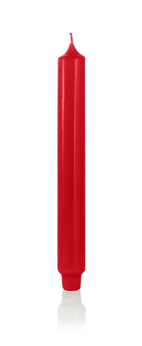 INNA-Glas Tafelkerze Lampion Kerze Arietta, rot, 24,9cm, Ø 2,8cm, 16h - Made in Germany