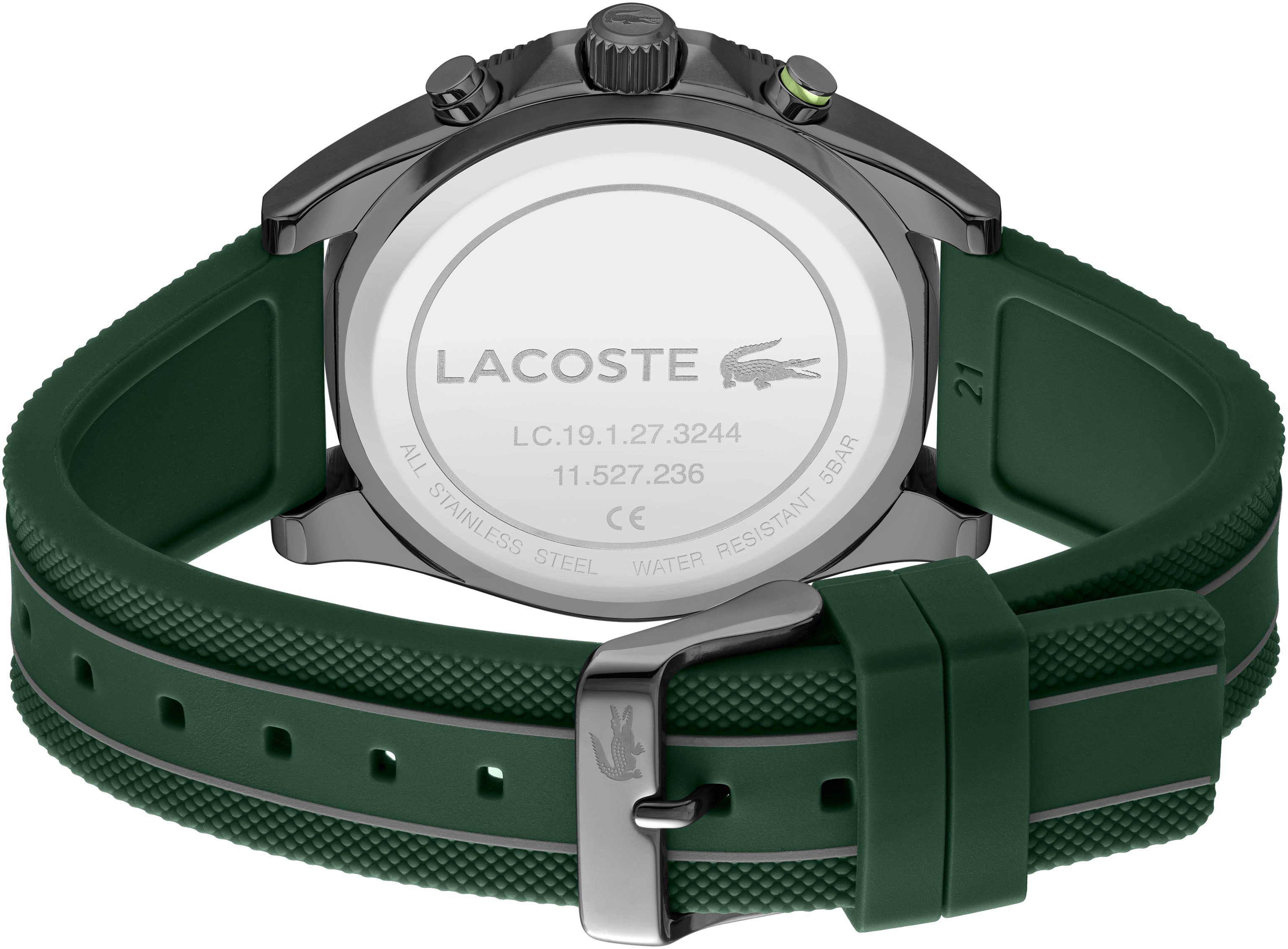 Lacoste Chronograph MAINSAIL 2011363, Armbanduhr, Quarzuhr, Herrenuhr, Tag, Stoppfunktion, Silikonarmband