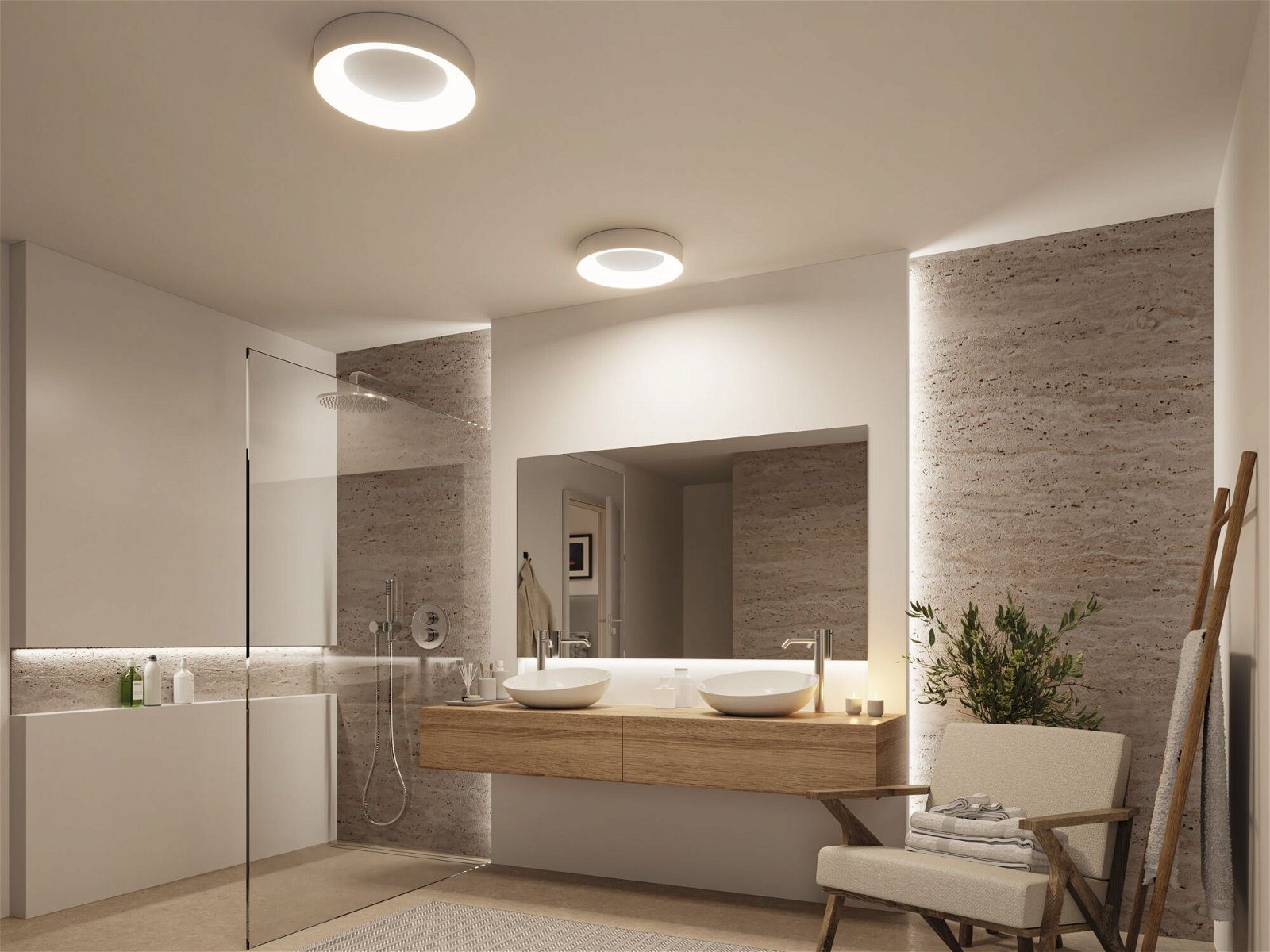 Casca 1x23W Alu LED fest Bathroom Paulmann IP44 WhiteSwitch 400mm integriert, Tageslichtweiß, LED 230V Selection Deckenleuchte Metall/Kunststoff,