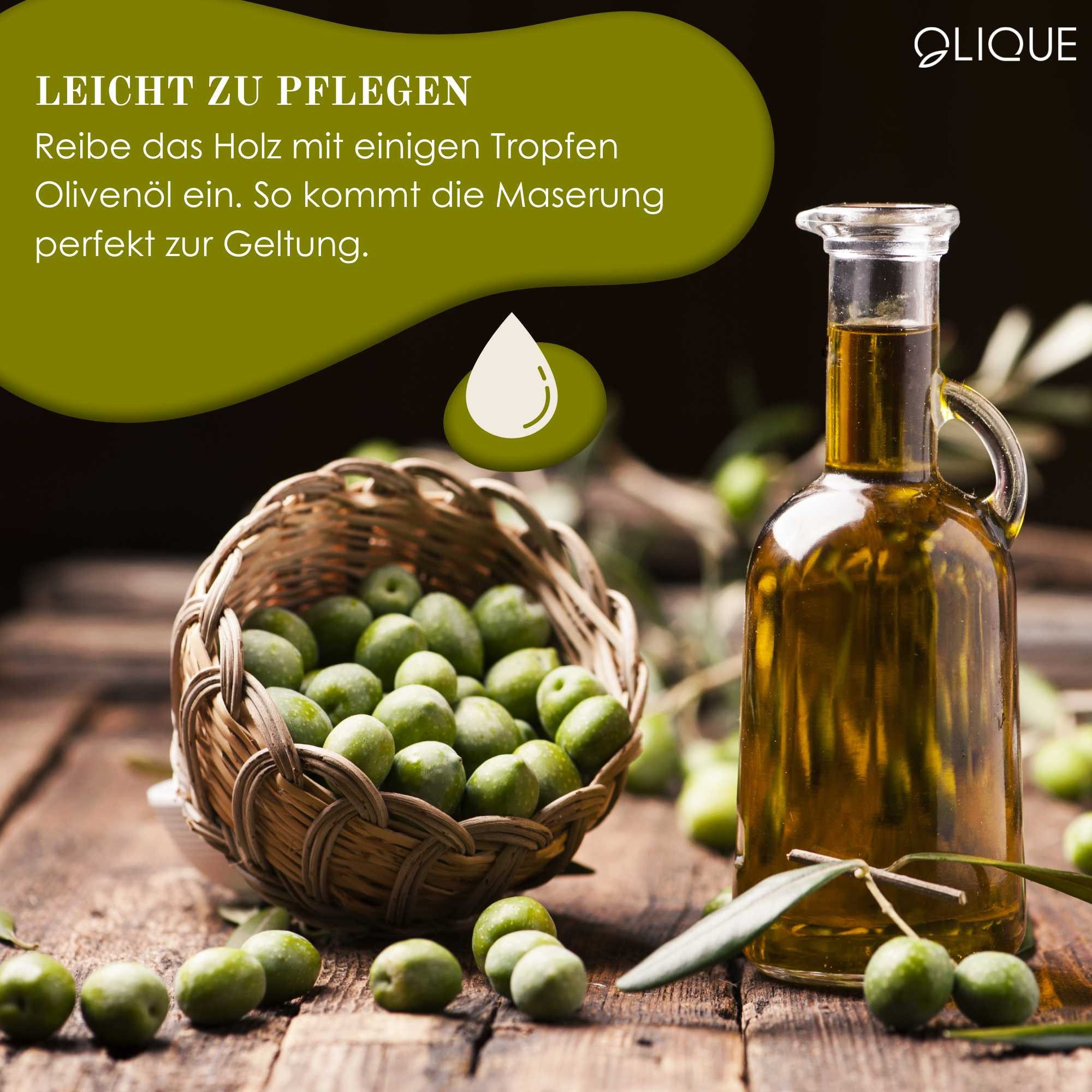 OLIQUE Steakmesser mit Olivenholzgriff – Superscharf mit Wellenschliff