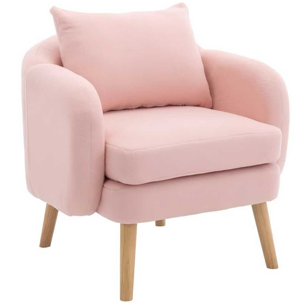 Odikalo Polsterstuhl Sofa-Sessel Einzelsofa Teddy-Samt mit Kissen Freizeitstuhl mehrfarbig