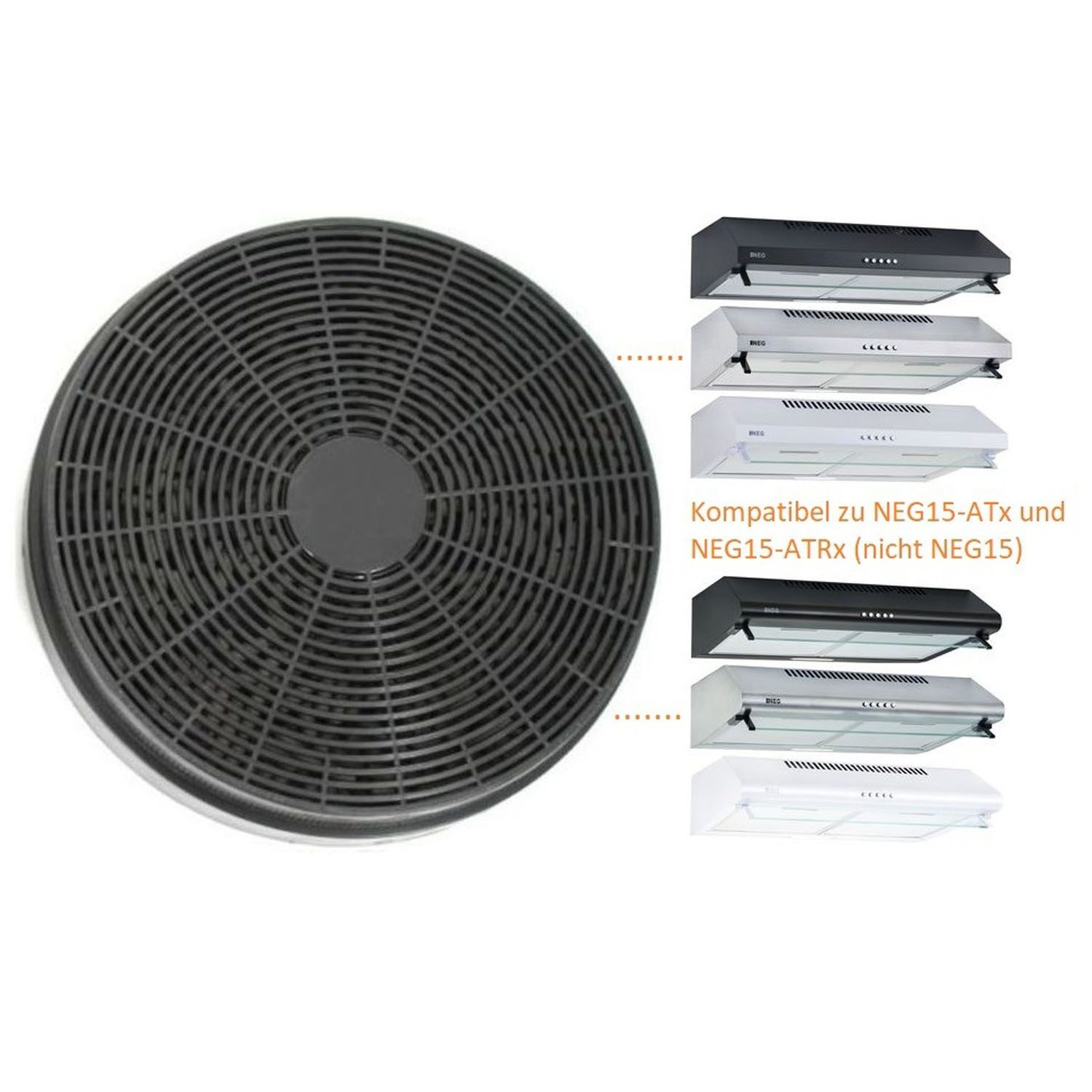 NEG Aktivkohlefilter NEG Aktivkohlefilter-Set (2 Stück) GF15 für NEG15-, Zubehör für NEG15-AT, Drehfix-Verschluss