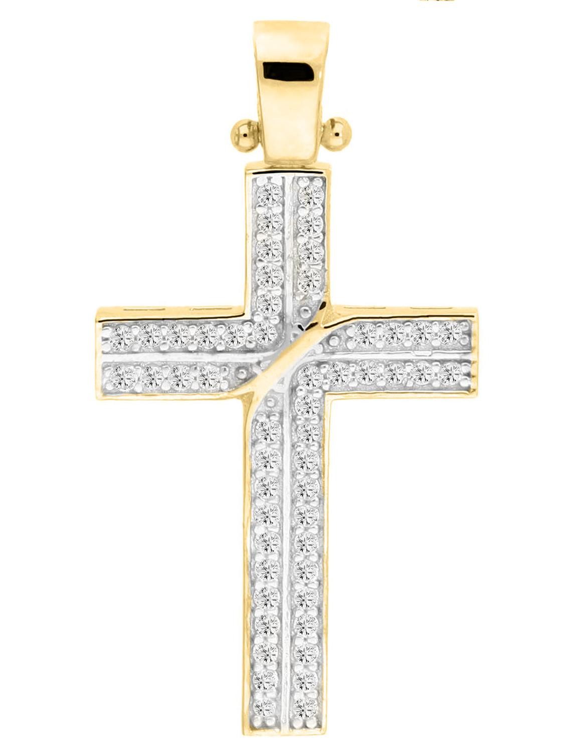 My Gold Kreuzanhänger Damen Kreuz Anhänger Gelbgold 585 Gold - Ateca (Set, 1-tlg., inkl. Schmuckbox), Geschenke