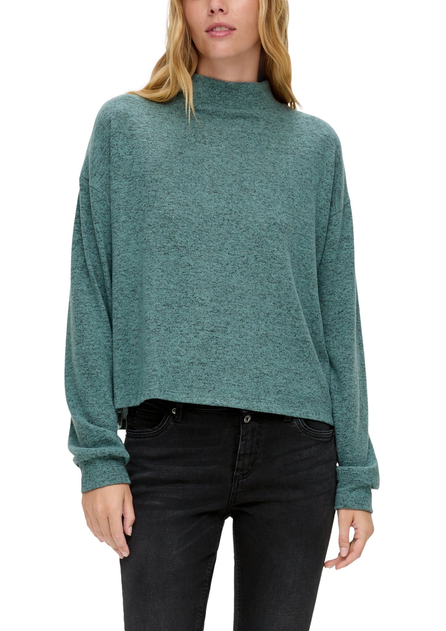 QS Longsleeve aus Viskosestretch green blue